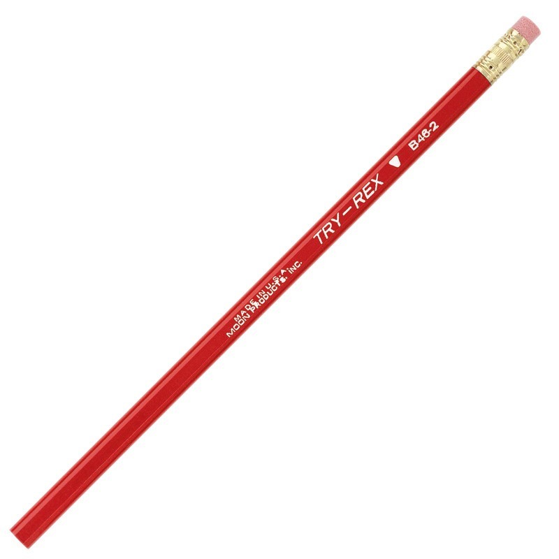 Moon Products Try Rex® Pencil, Regular With Eraser, 12 Per Pack, 12 Packs