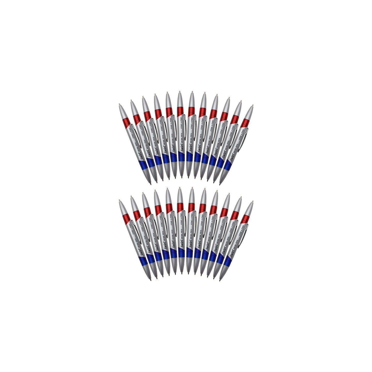 Moon Products Swirl Ink Pens, Red/Blue Combo, 12 Per Pack, 2 Packs