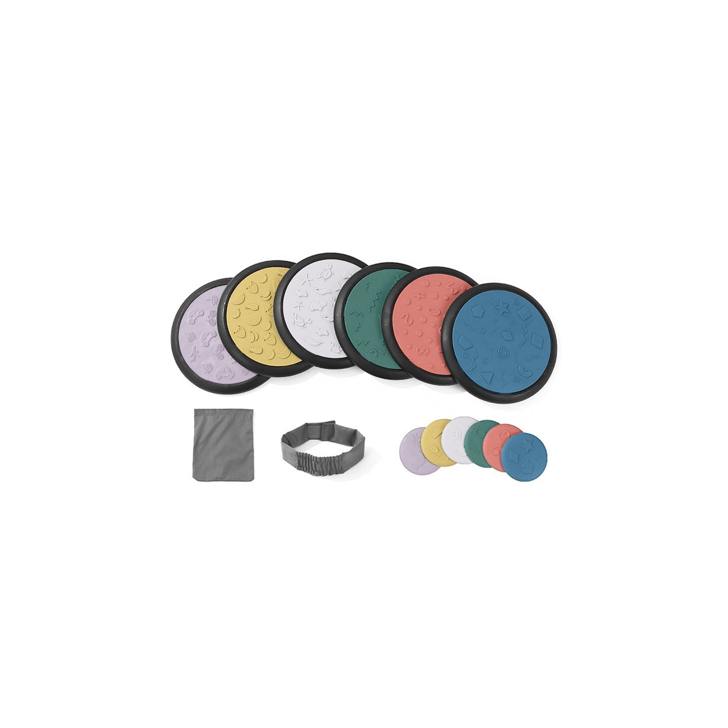 Kore Design Sensory Game Tiles, Assorted Colors, Two Sizes 10.23" & 4", Pastel Colors