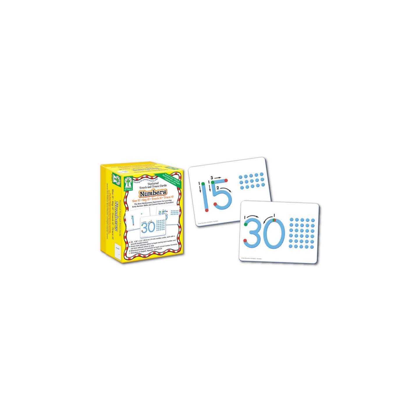 Carson Dellosa Education Textured Touch and Trace Cards: Numbers, Grade PK-3