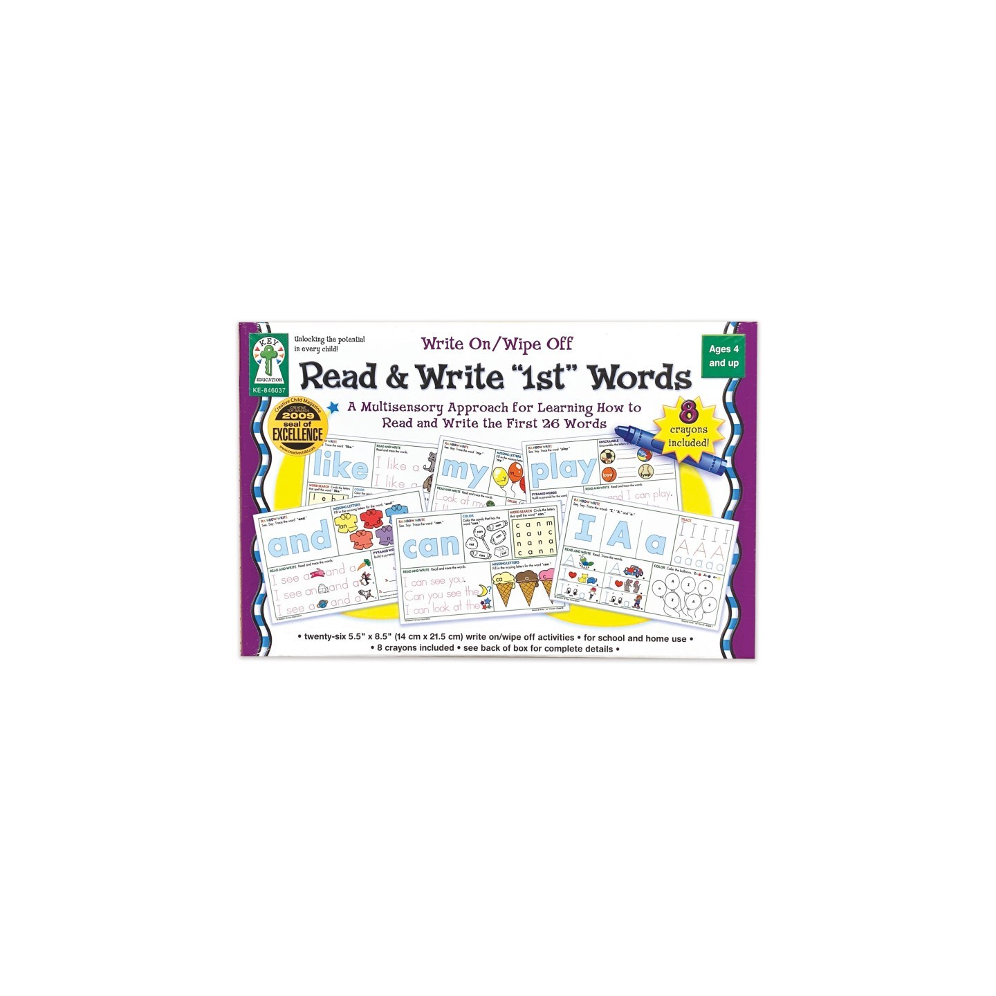Carson Dellosa Education Write On/Wipe Off: Read and Write First Words Manipulative, Grade PK-2