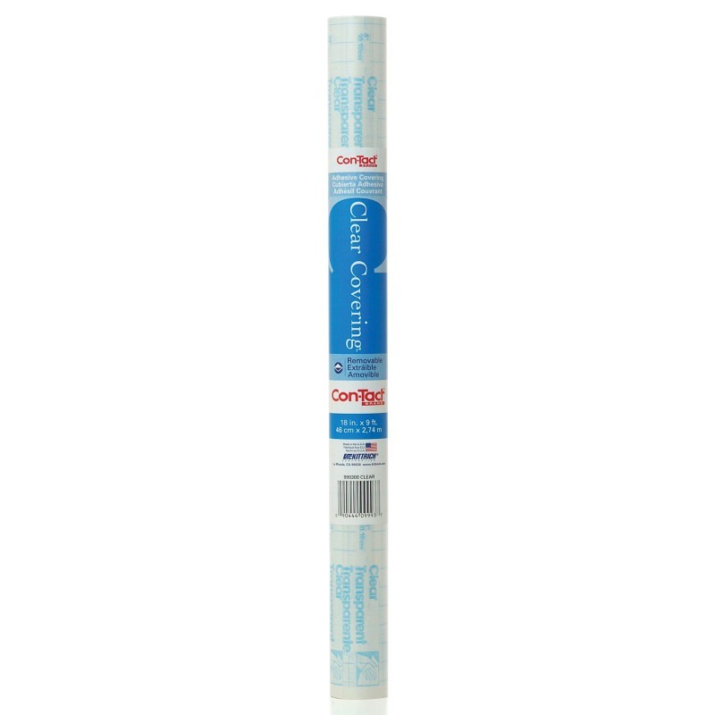 Con-Tact® Brand Clear Covering Adhesive Covering, 18" x 9', Clear Matte, 1 Roll