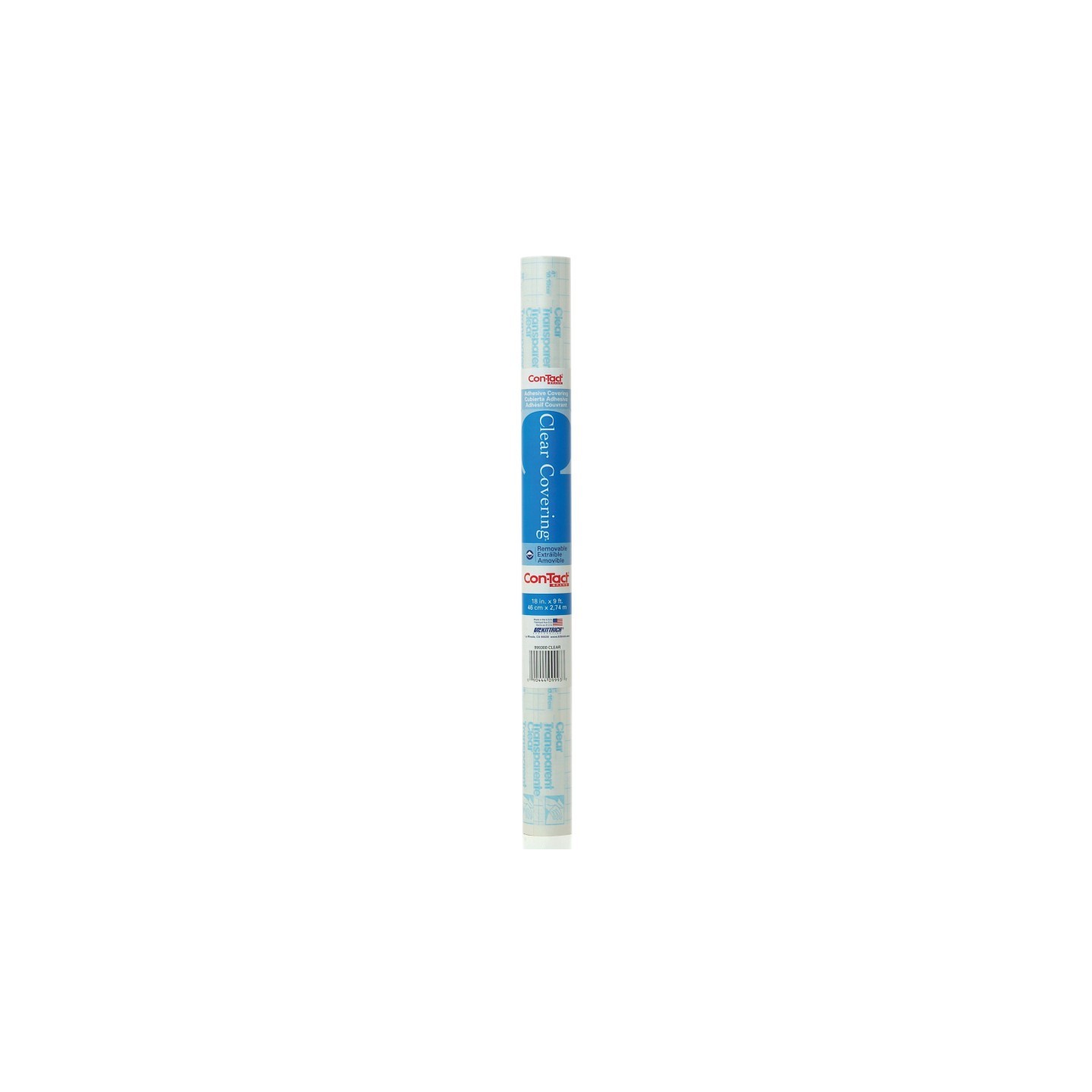Con-Tact® Brand Clear Covering Adhesive Covering, 18" x 9', Clear Matte, 1 Roll