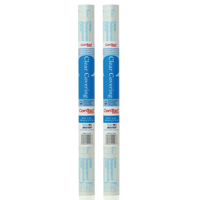 Con-Tact® Brand Clear Covering Adhesive Covering, 18" x 9', Clear Matte, Pack of 2