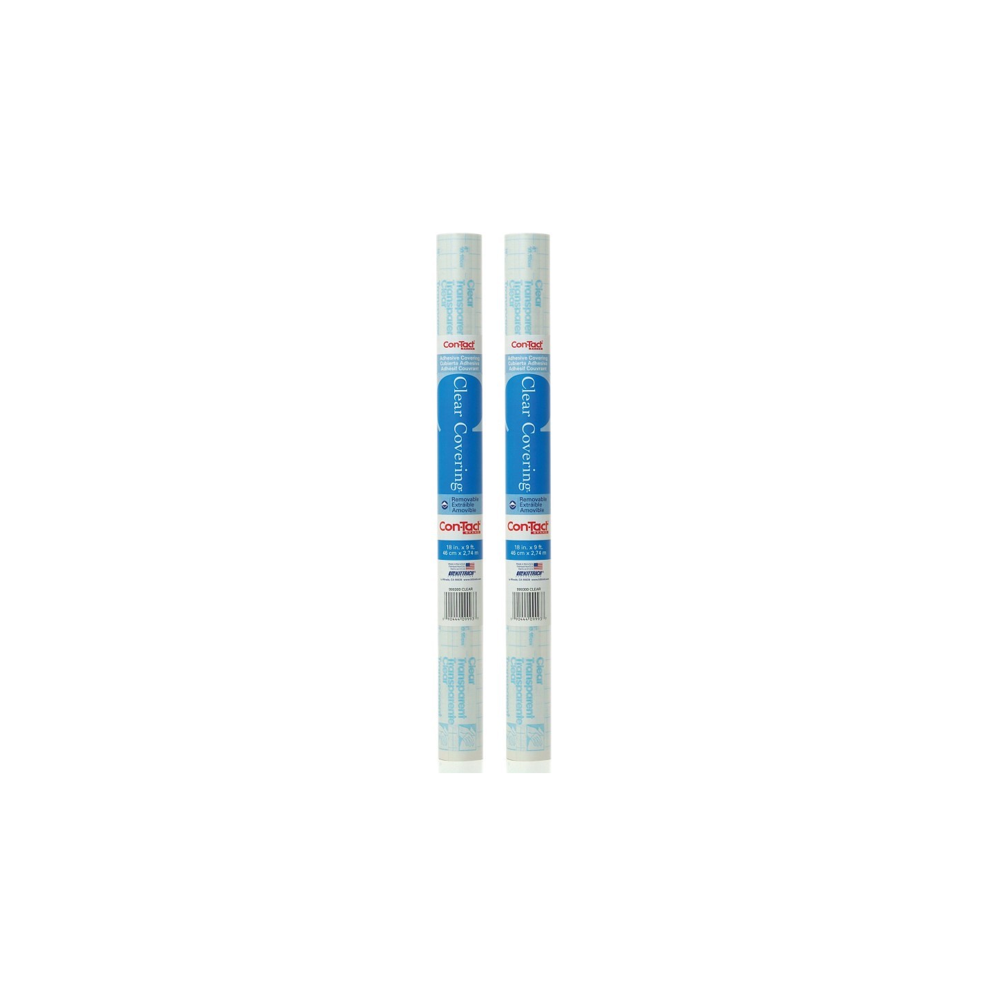 Con-Tact® Brand Clear Covering Adhesive Covering, 18" x 9', Clear Matte, Pack of 2