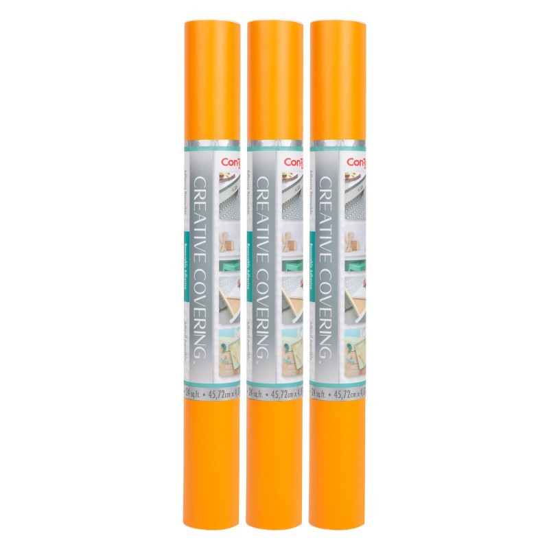 Con-Tact® Brand Creative Covering™ Adhesive Covering, Orange, 18" x 16 ft, Pack of 2