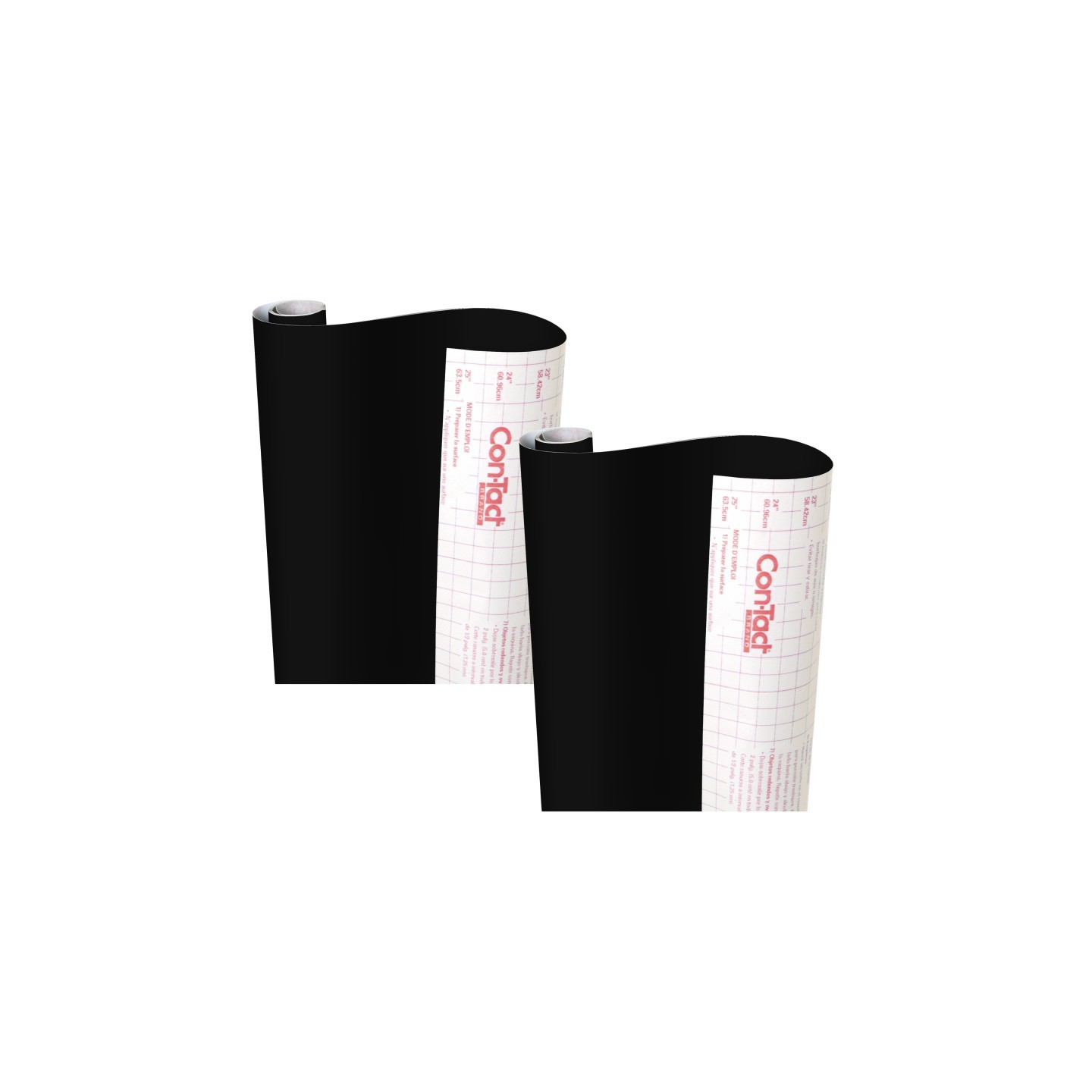 Con-Tact® Brand Creative Covering™ Adhesive Covering, Black, 18" x 16 ft, Pack of 2