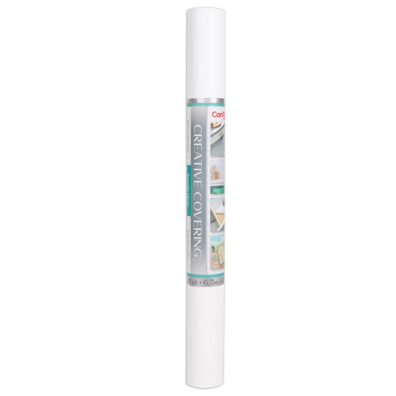 Con-Tact® Brand Creative Covering™ Adhesive Covering, White, 18" x 16 ft