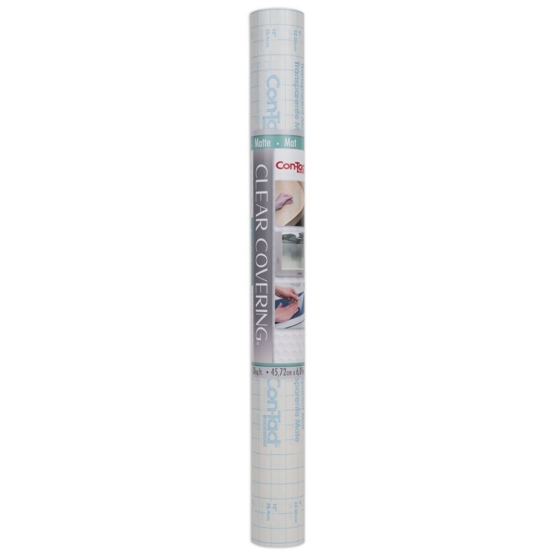 Con-Tact® Brand Clear Cover™ Adhesive Covering, Clear, 18" x 16 ft, Matte