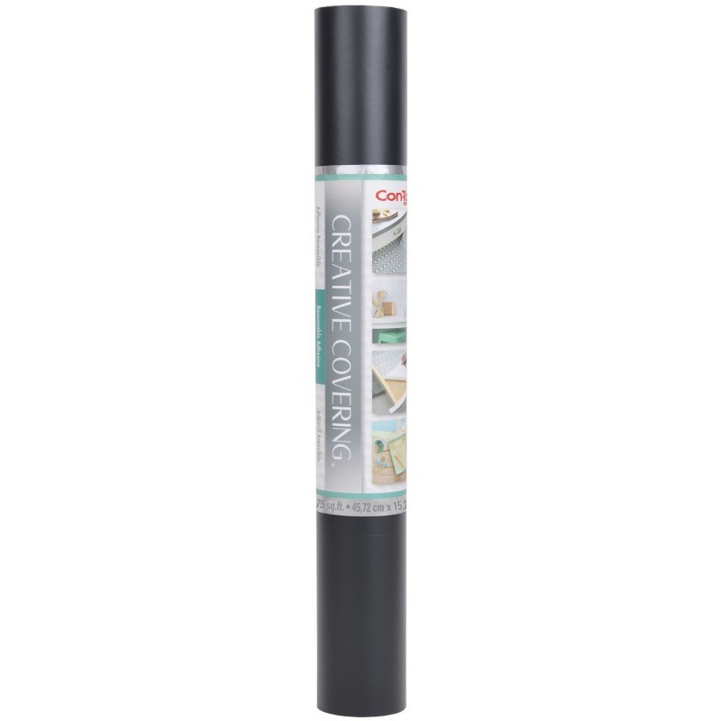 Con-Tact® Brand Creative Covering™ Adhesive Covering, Black, 18" x 50 ft