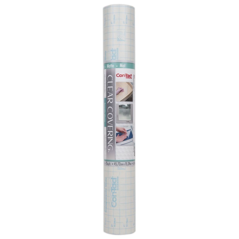 Con-Tact® Brand Clear Cover™ Adhesive Covering, Clear, 18" x 50 ft, Matte
