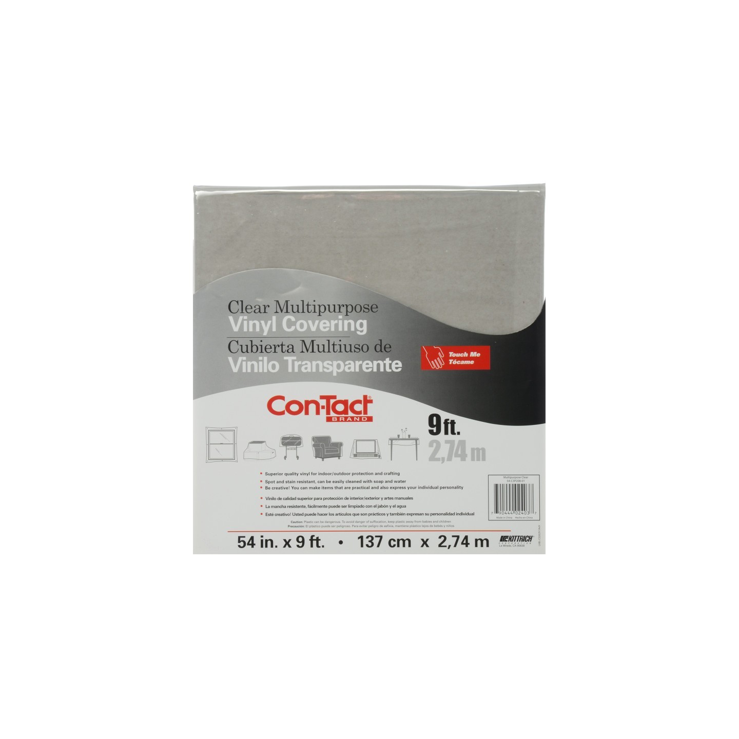 Con-Tact® Brand Clear Vinyl Covering, Multipurpose, 54" x 9'