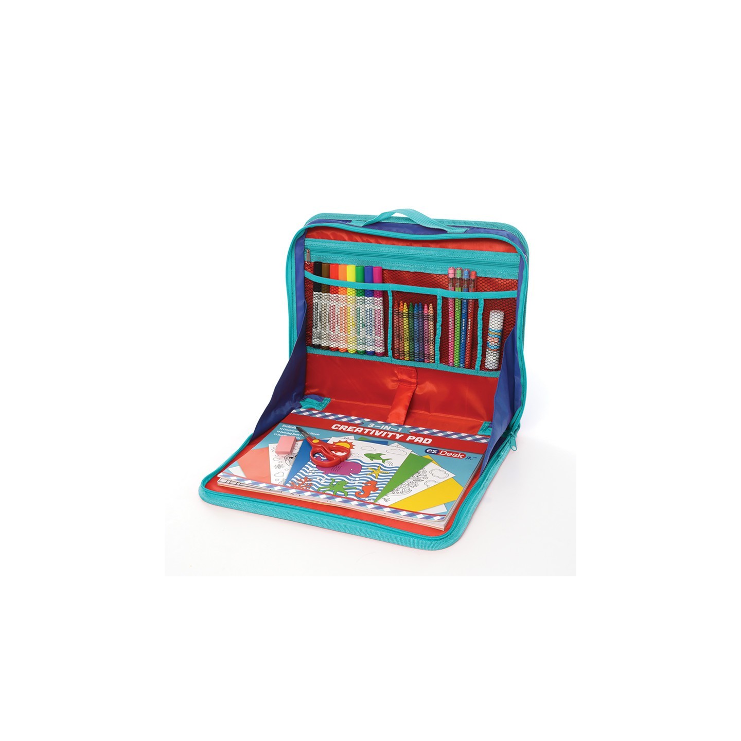 Promarx® EzDesk Travel Activity Kit, Laptop Style with Paper, Writing & Coloring Accessories, 11.4" x 13.8"