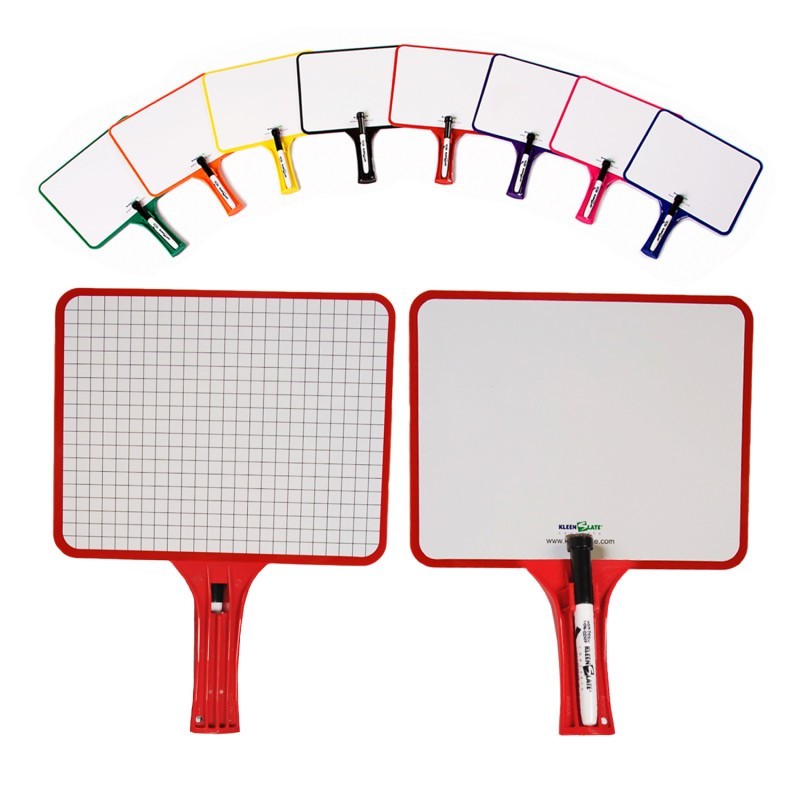 KleenSlate® Rectangular Dry Erase Whiteboards with Markers, Blank/Graph Double-Sided, Assorted, Pack of 32