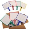 KleenSlate® Blank/Lined 2-Sided Rectangular Dry Erase Paddles with Markers, Set of 10