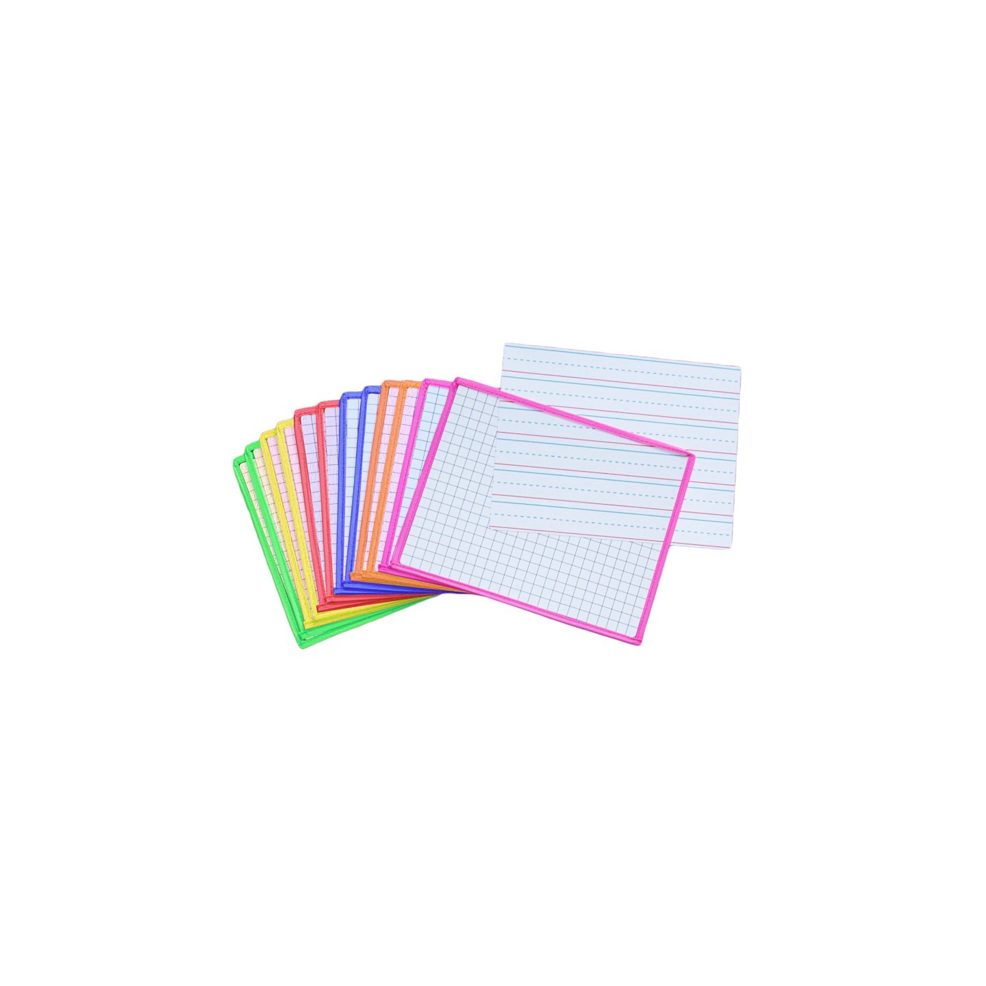 KleenSlate® Clear Dry Erase Sleeves, Assorted Colors, 12 Per Pack