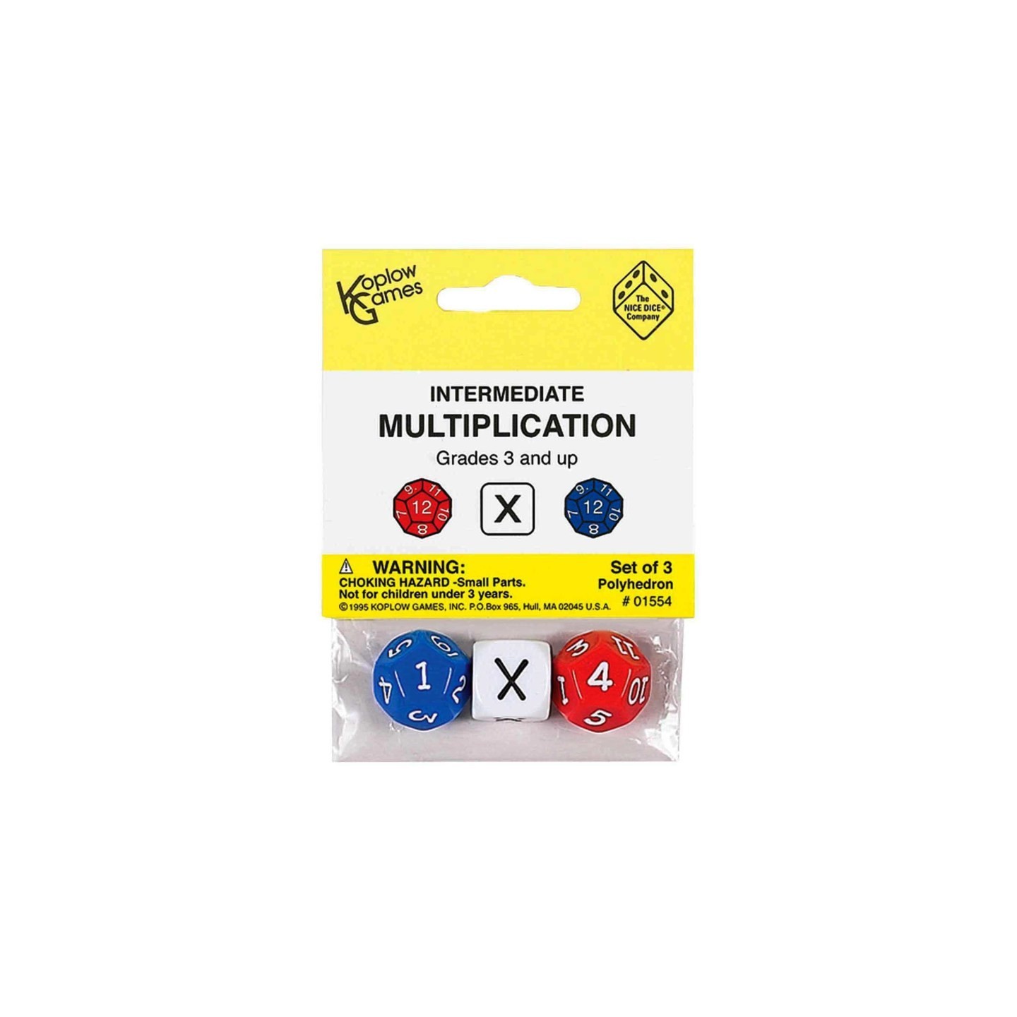 Koplow Games Intermediate Multiplication Dice, Pack of 3