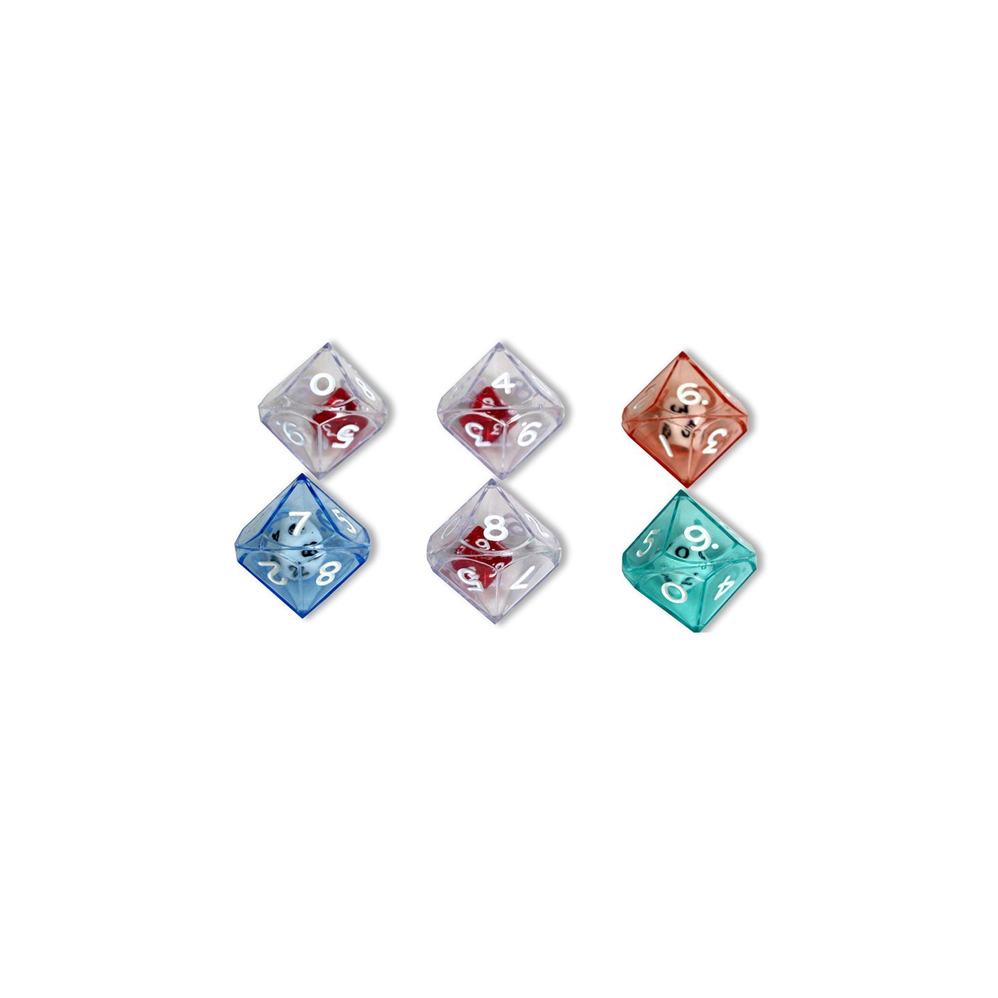 Koplow Games 10-Sided Double Dice, Set of 6