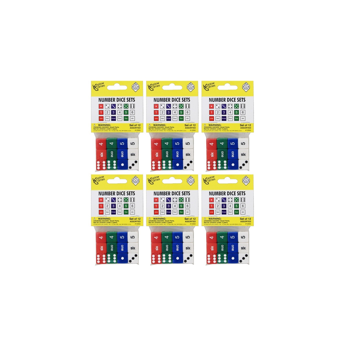 Koplow Games Number Dice Set, 12 Per Pack, 6 Packs