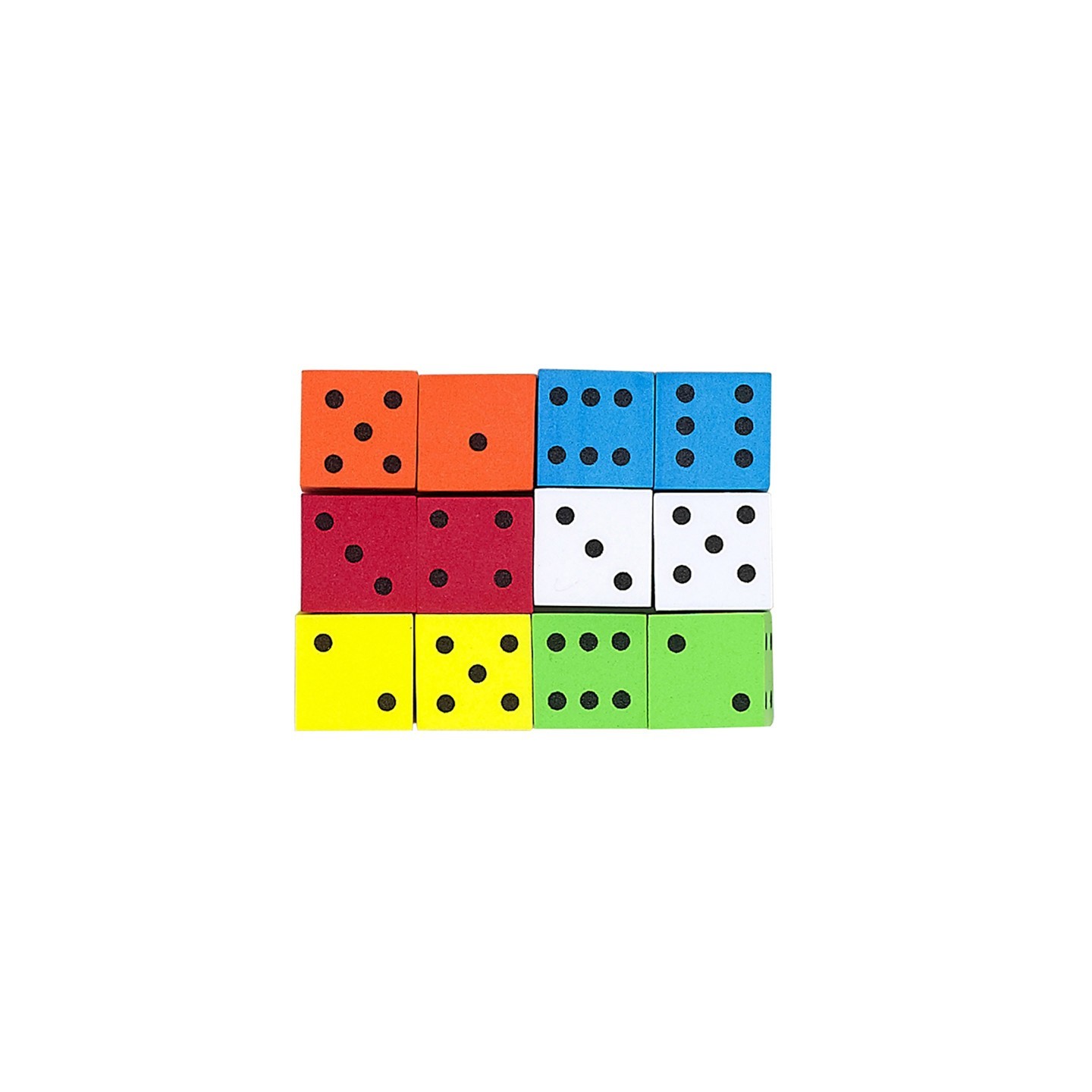 Koplow Games Assorted Color Spot 16mm Foam Dice, Pack of 12