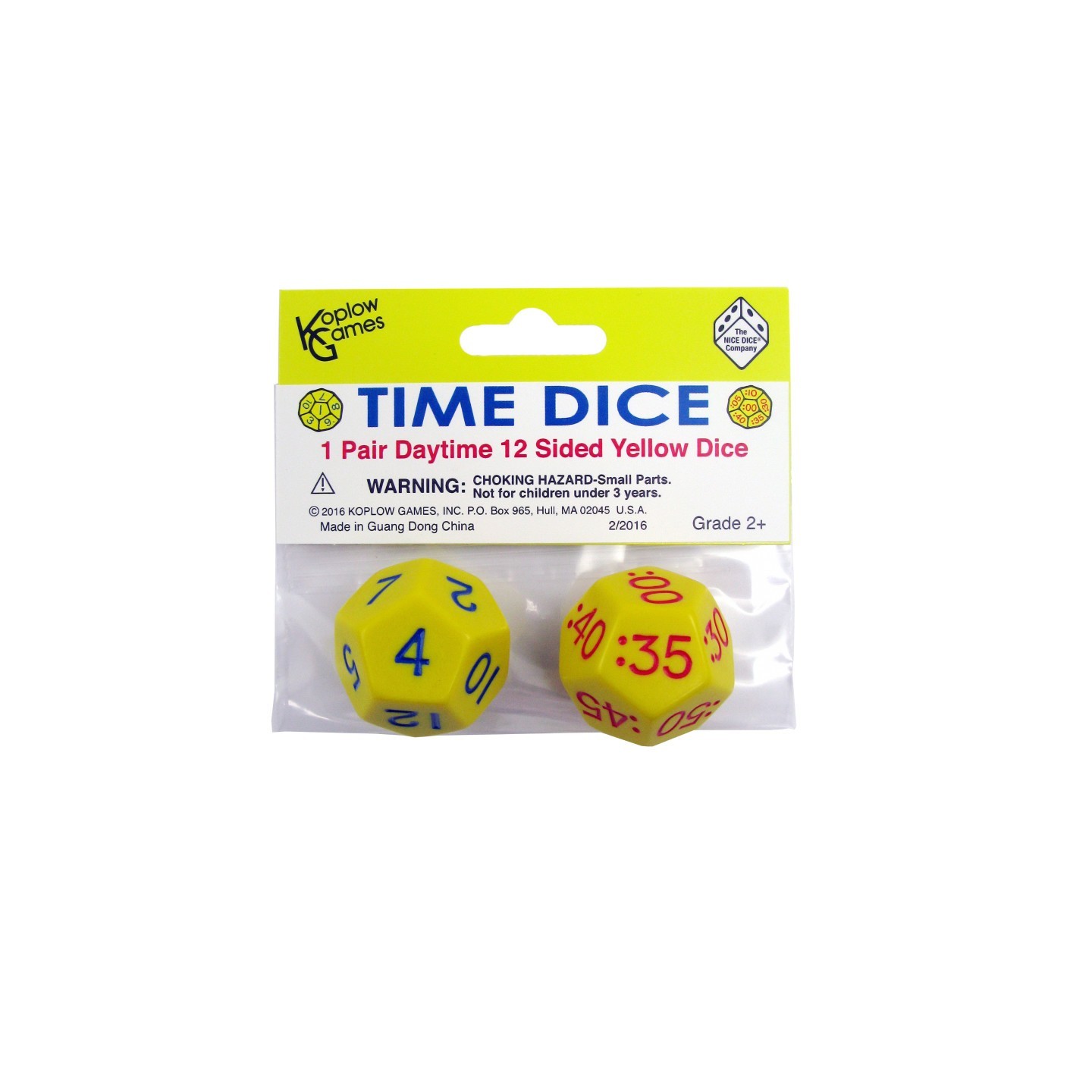Koplow Games Time Dice, Pair of Yellow (AM)
