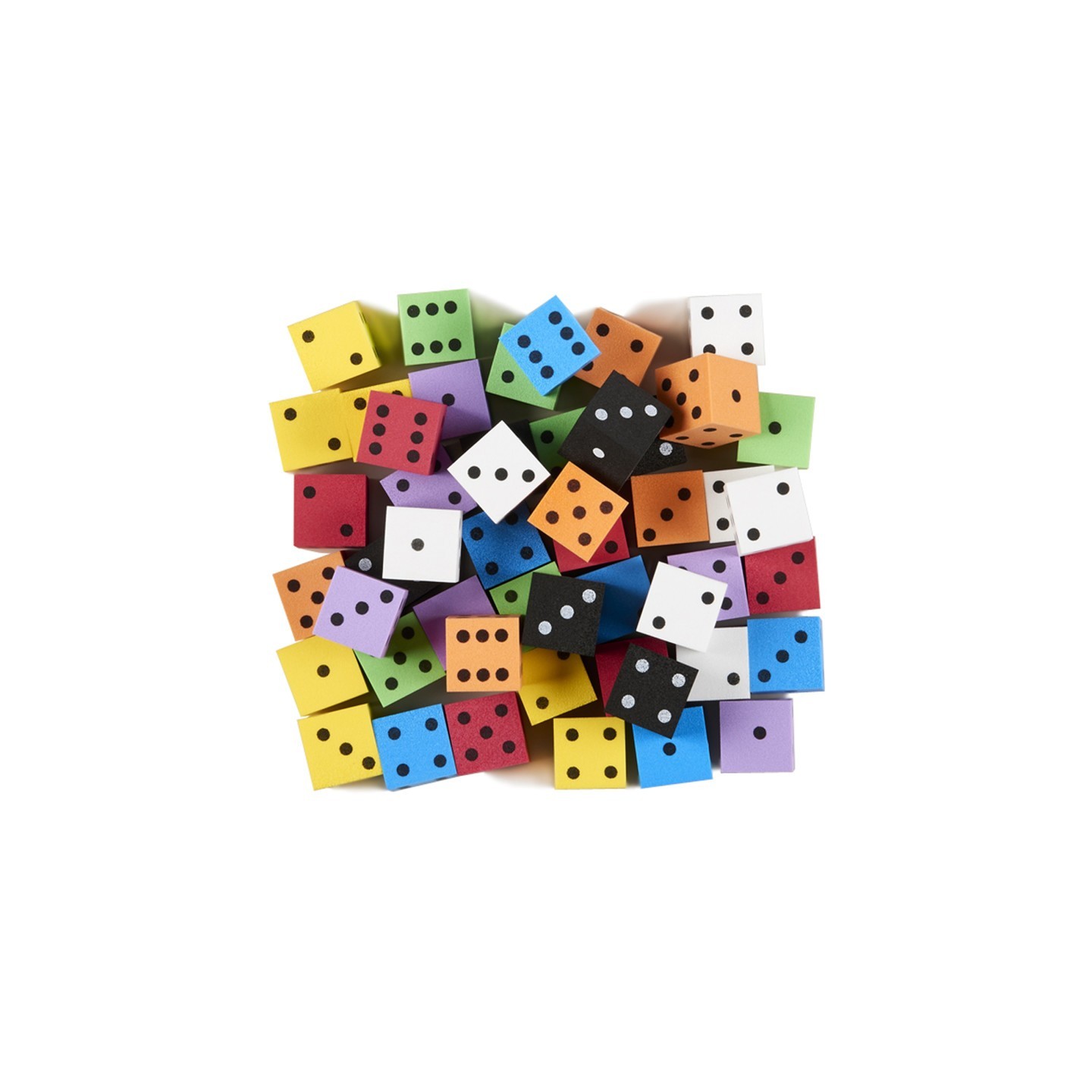 Koplow Games Foam Spot Dice, 1", Assorted Colors, Bag of 50