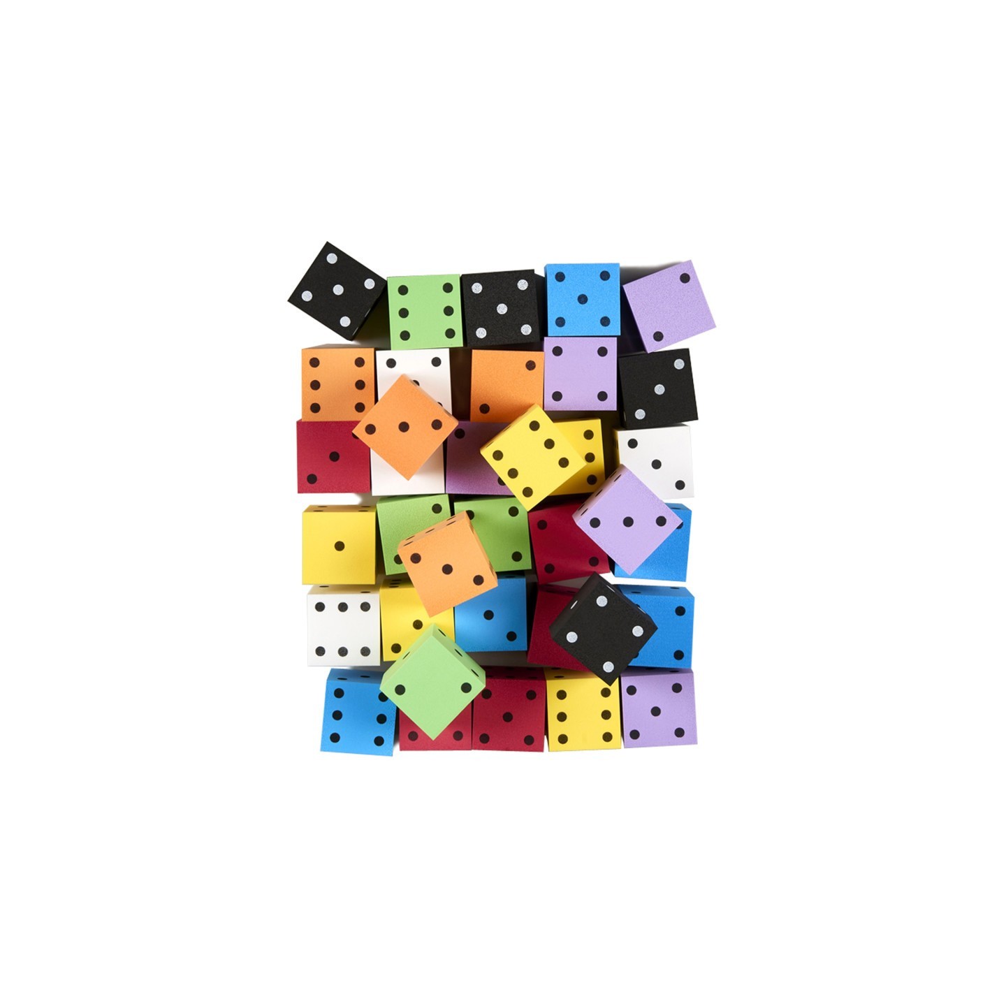 Koplow Games Foam Spot Dice, 2", Assorted Colors, Bag of 36