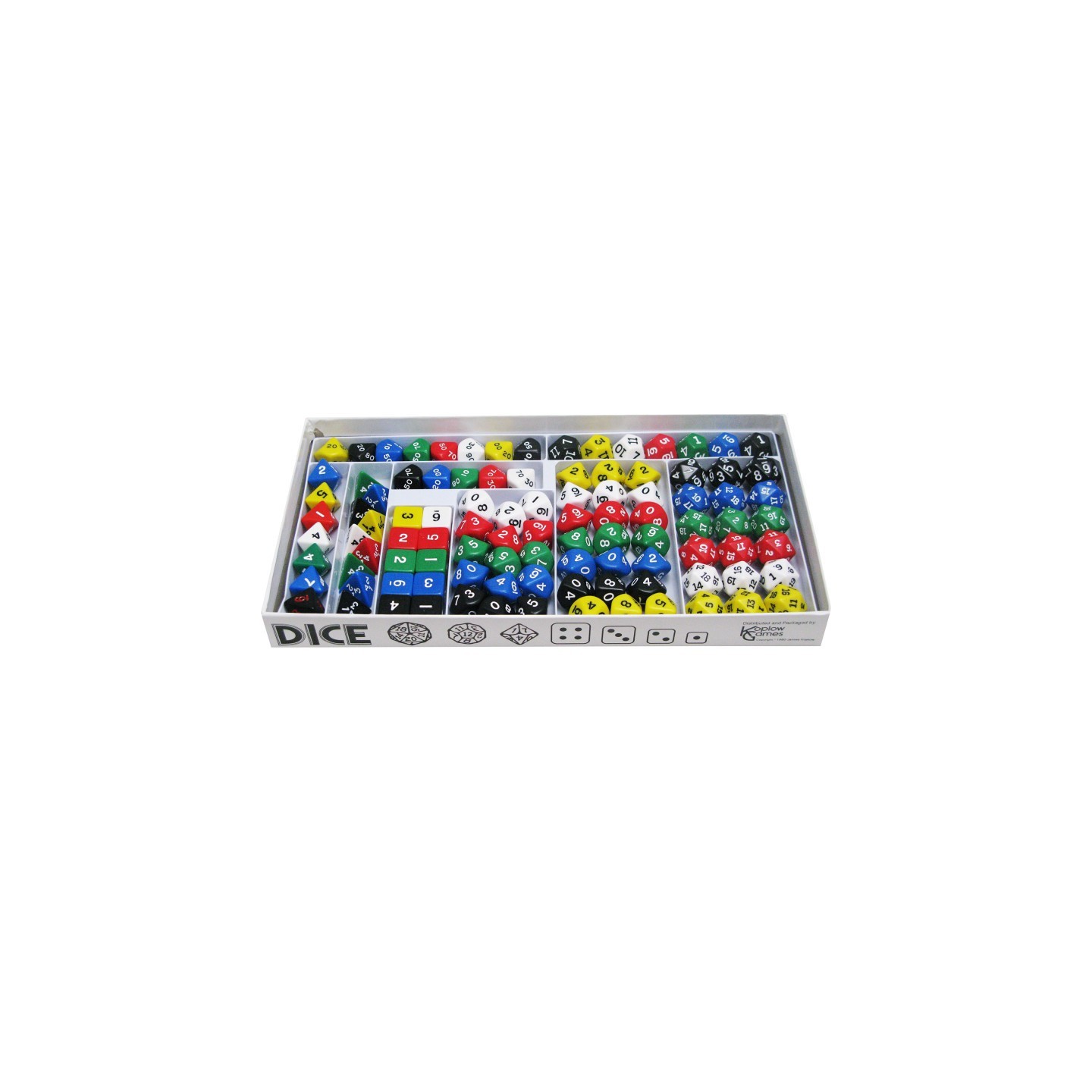 Koplow Games Sampler Set of Opaque Polyhedra Dice, 100 Count