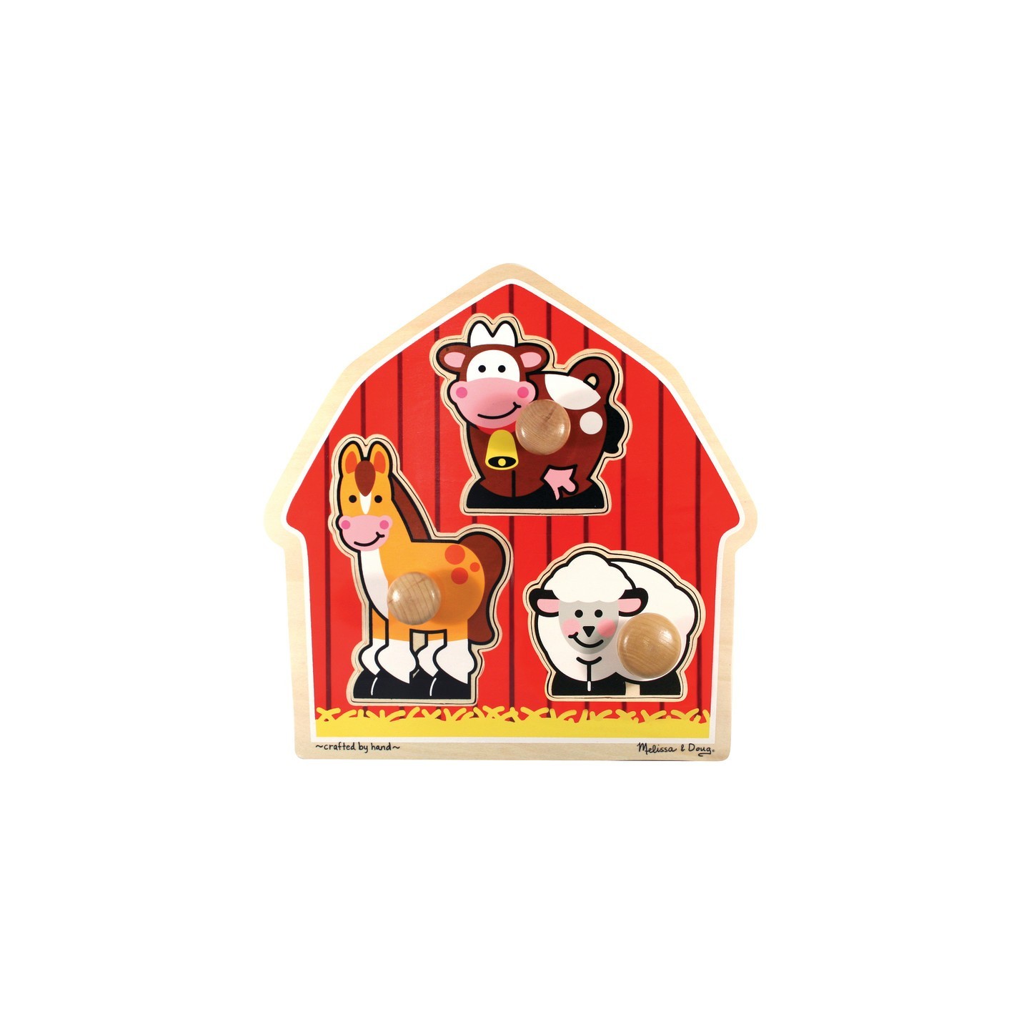 Melissa & Doug Barnyard Animals Jumbo Knob Puzzle - 3 Pieces