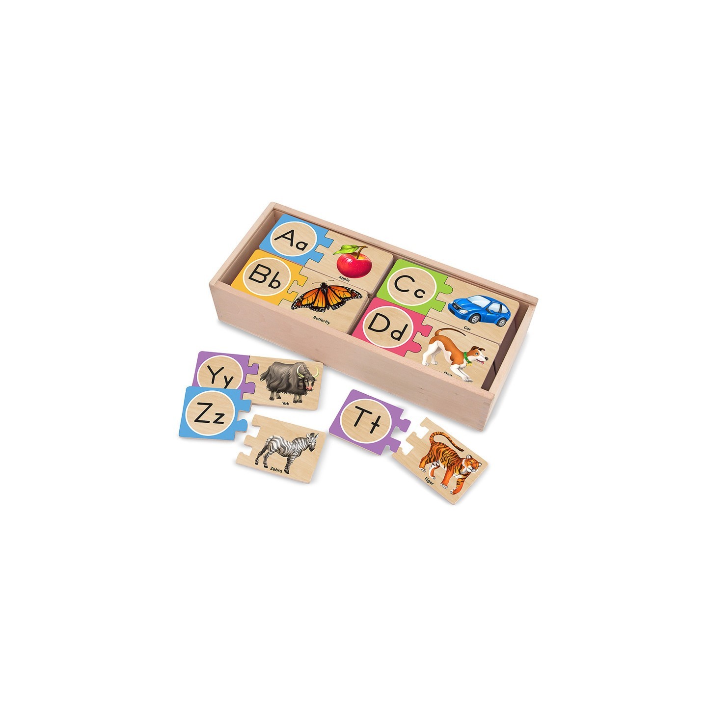 Melissa & Doug Self-Correcting Wooden Alphabet Letter Puzzles