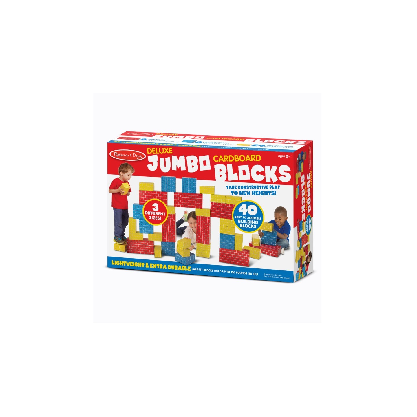 Melissa & Doug Deluxe Jumbo Cardboard Blocks - 40 Pieces