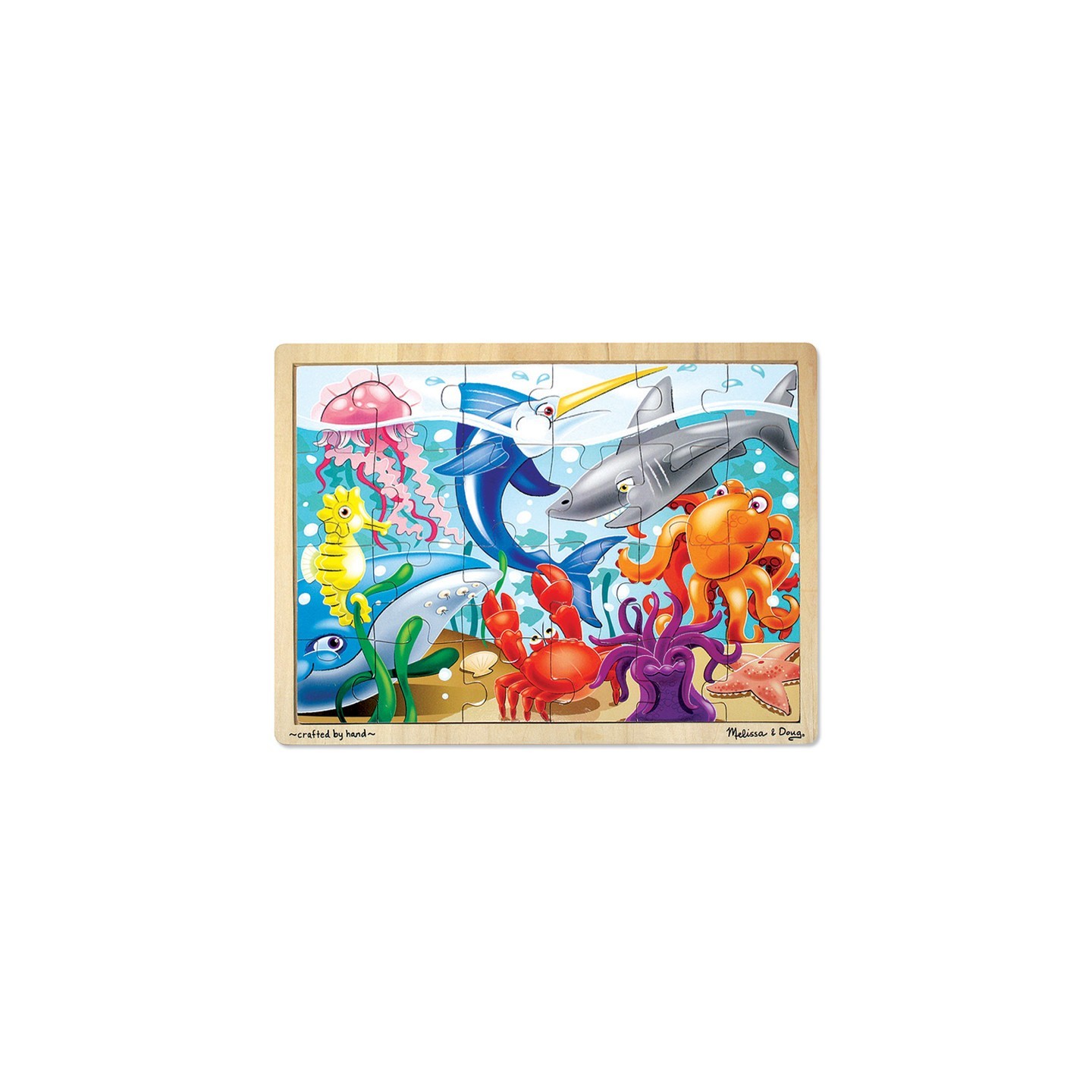Melissa & Doug Under the Sea Wooden Jigsaw Puzzle, 12" x 16", 24 Pieces