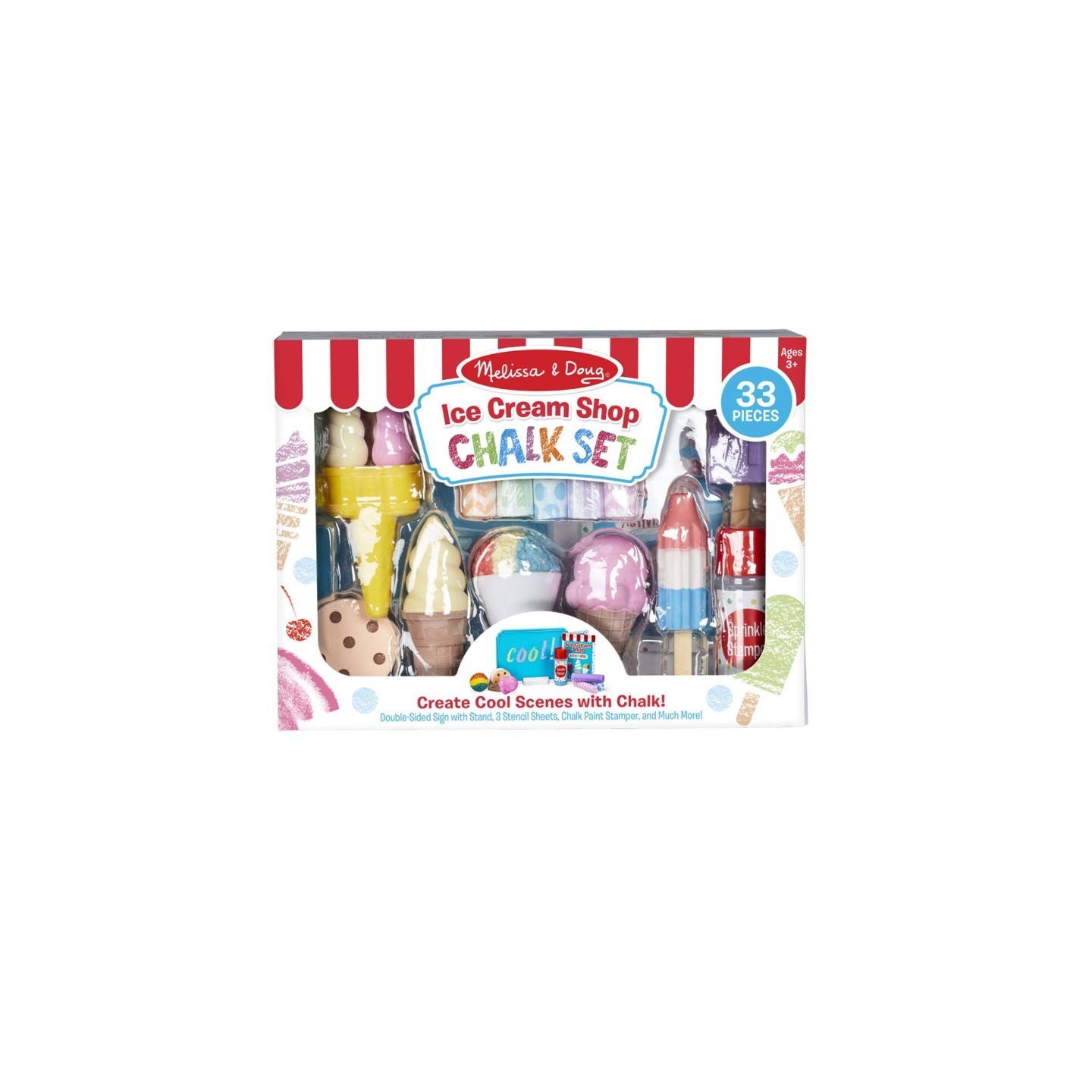 Melissa & Doug Ice Cream Shop Chalk Play Set