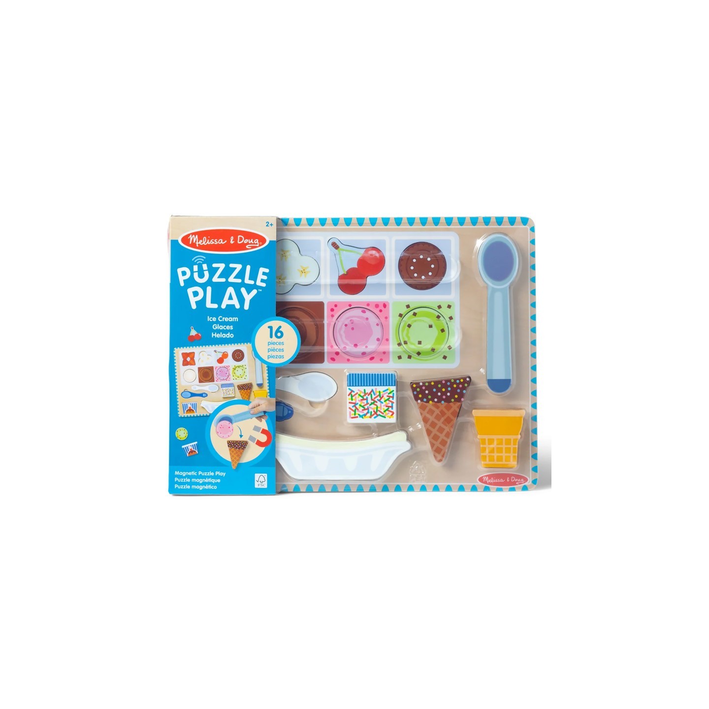 Melissa & Doug Wooden Magnetic Ice Cream Puzzle & Play Set