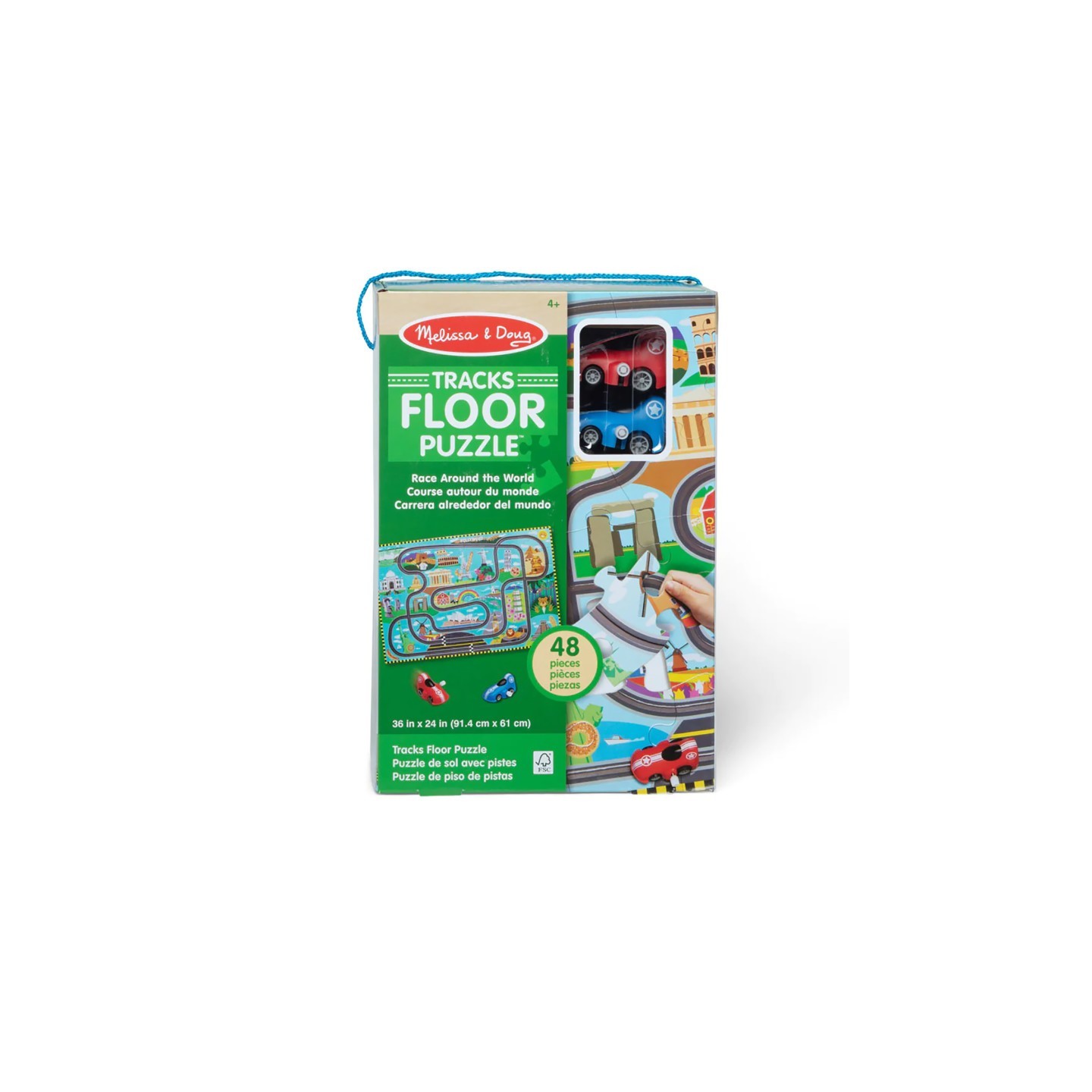 Melissa & Doug Race Track Floor Puzzle & Play Set