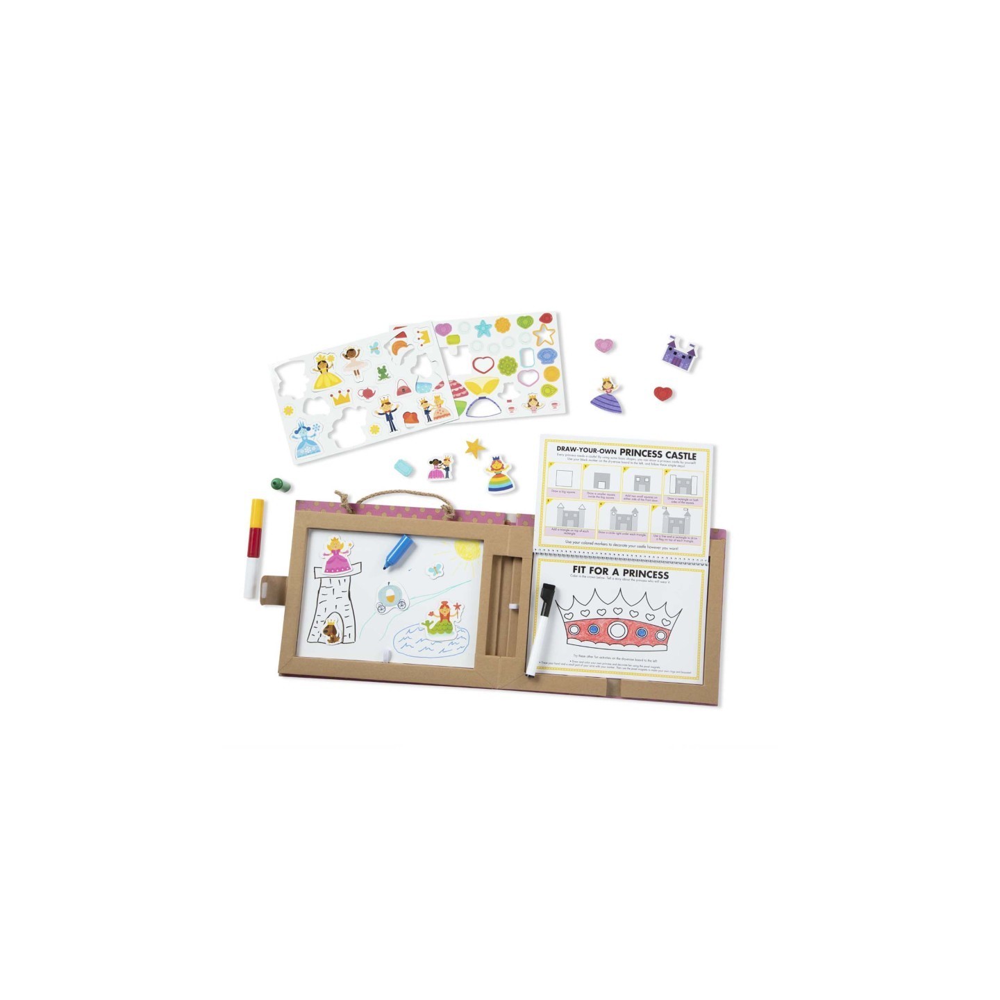 Melissa & Doug Natural Play: Play, Draw, Create Reusable Drawing & Magnet Kit - Princesses