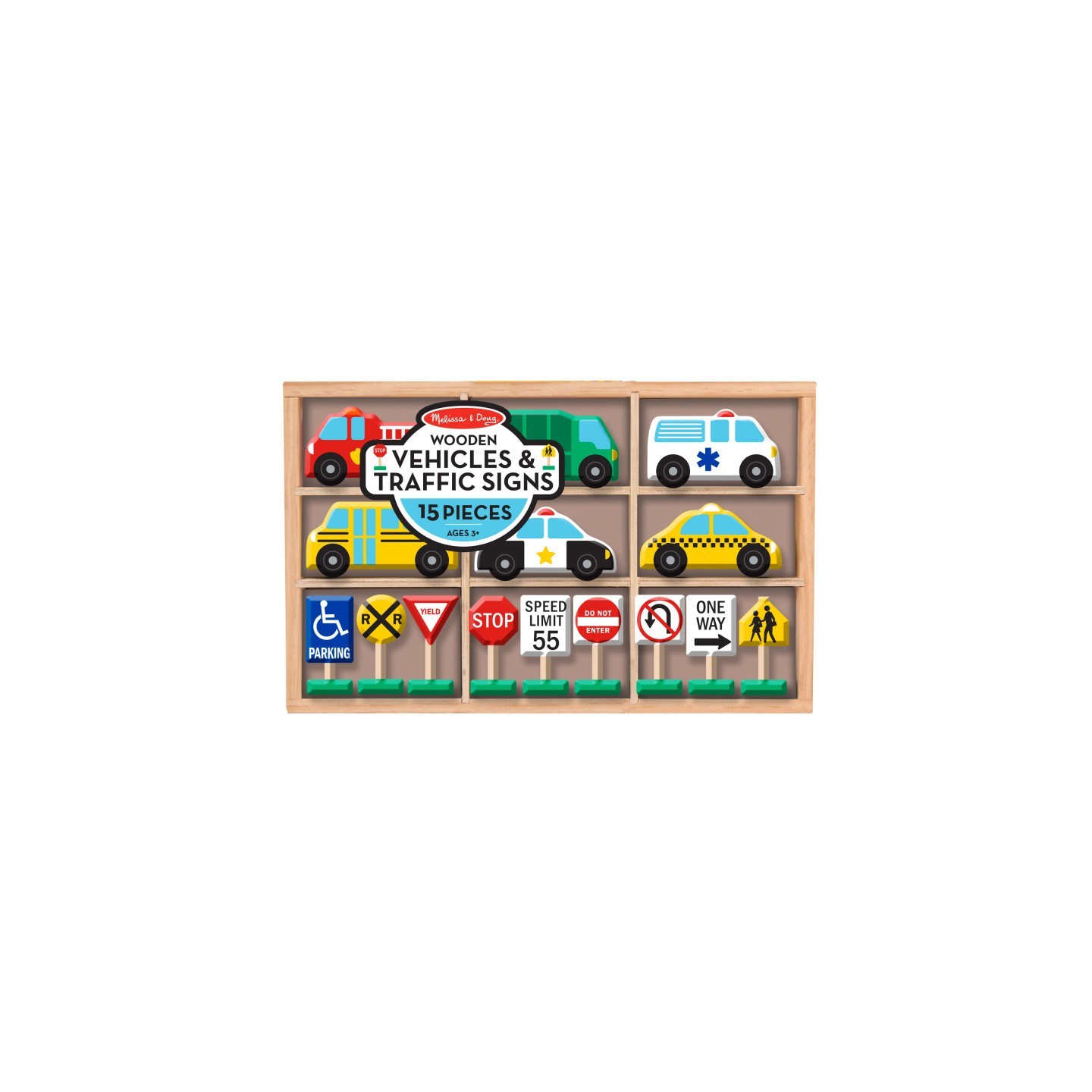 Melissa & Doug Wooden Vehicles and Traffic Signs