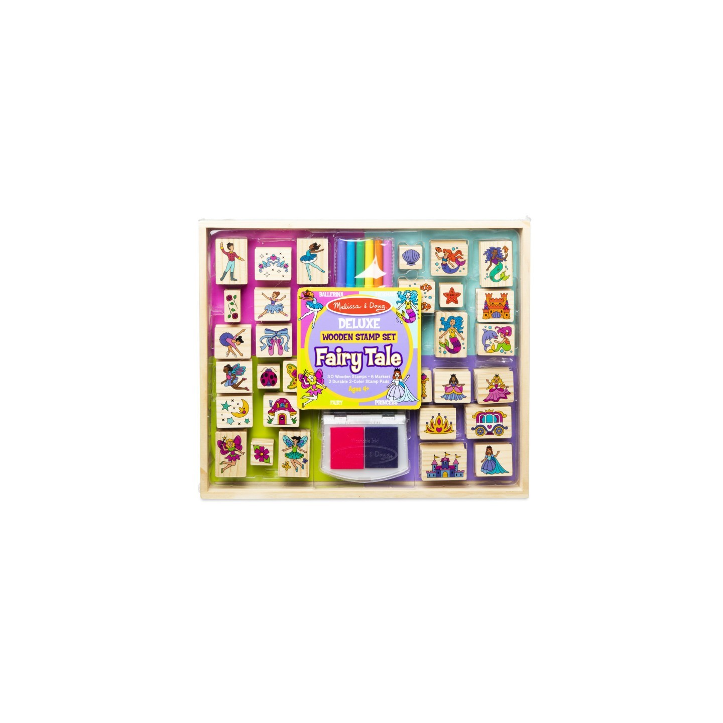 Melissa & Doug Deluxe Wooden Stamp Set - Fairy Tale