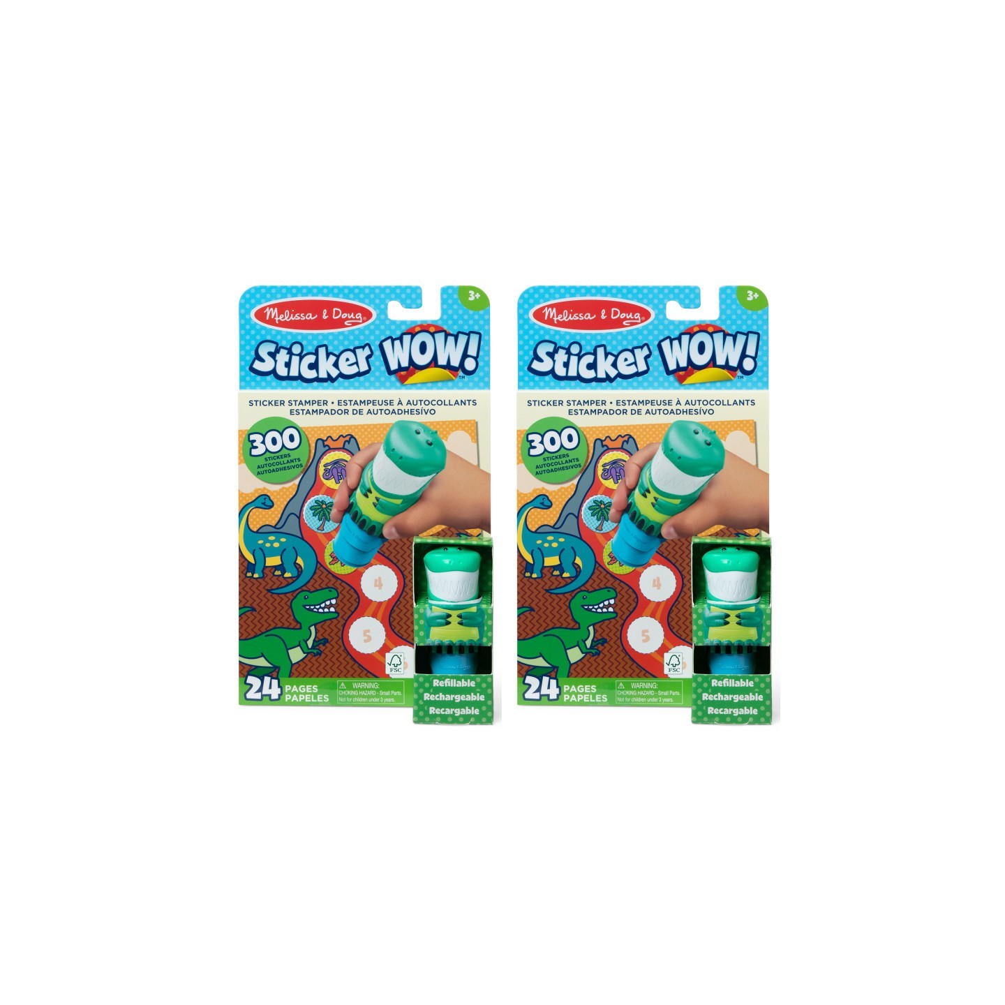 Melissa & Doug Sticker WOW! Activity Pad Set - Dinosaur, 2 Sets