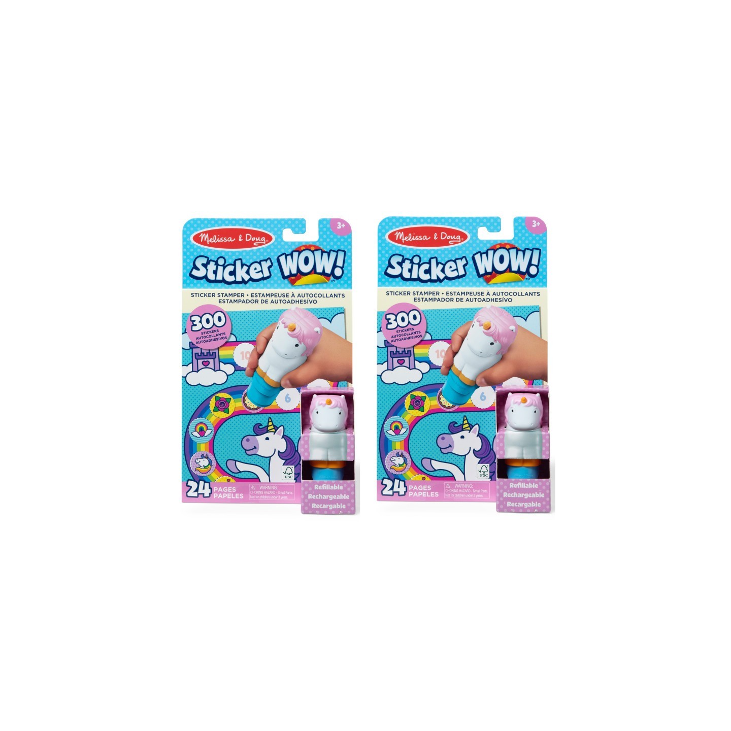 Melissa & Doug Sticker WOW! Sticker Stamper & Activity Pad - Unicorn, 2 Sets