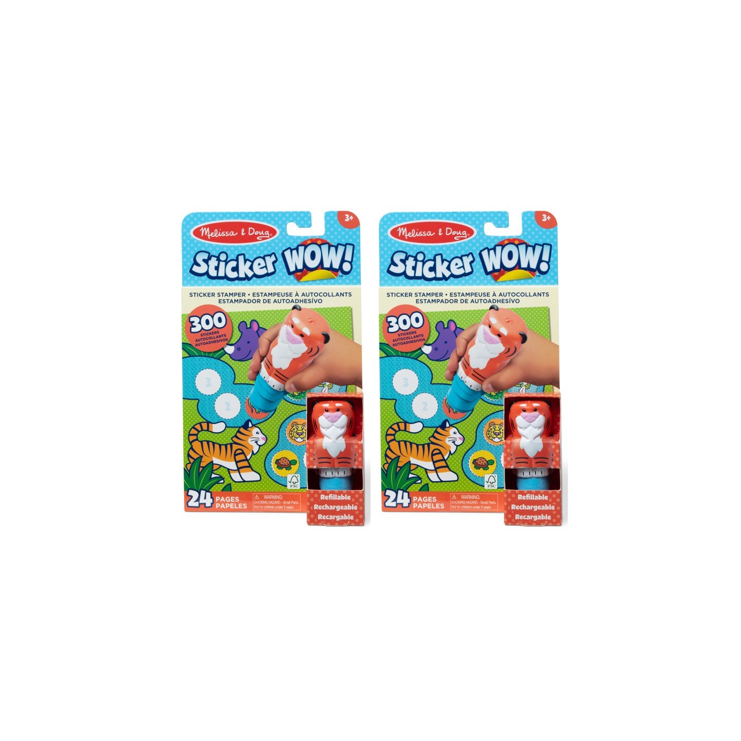 Melissa & Doug Sticker WOW! Sticker Stamper & Activity Pad - Tiger, 2 Sets