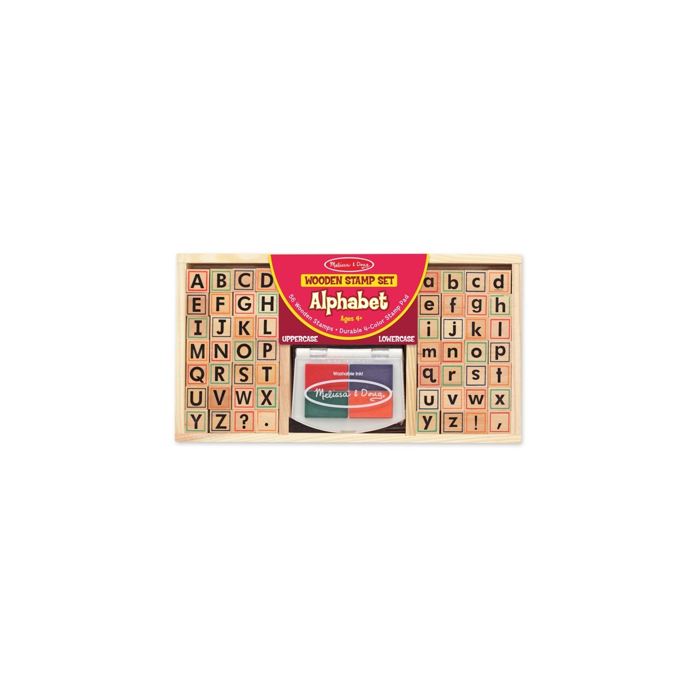 Melissa & Doug Alphabet Stamp Set, Set of 56 Letters and Stamp Pad