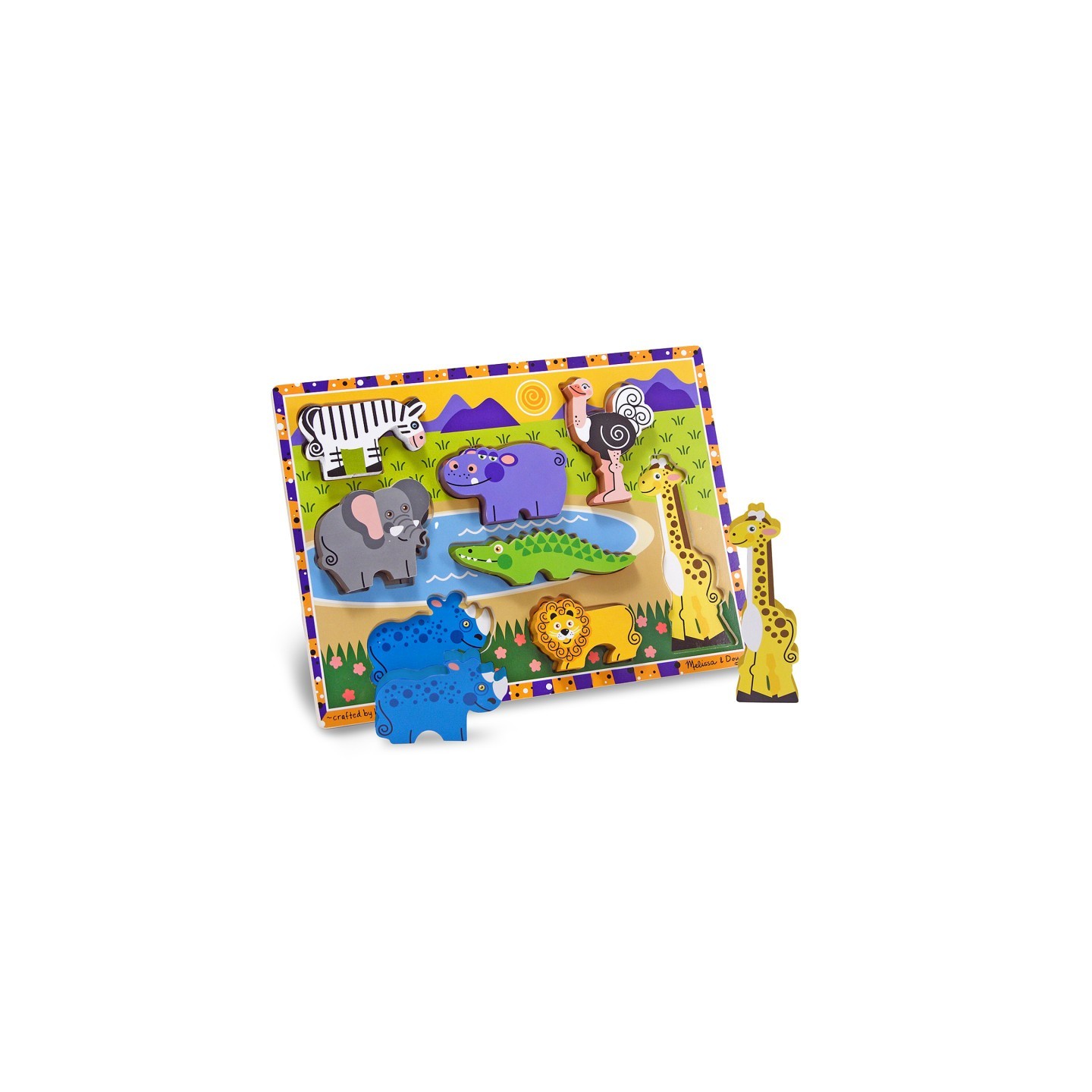 Melissa & Doug Safari Chunky Puzzle, 9" x 12", 8 Pieces