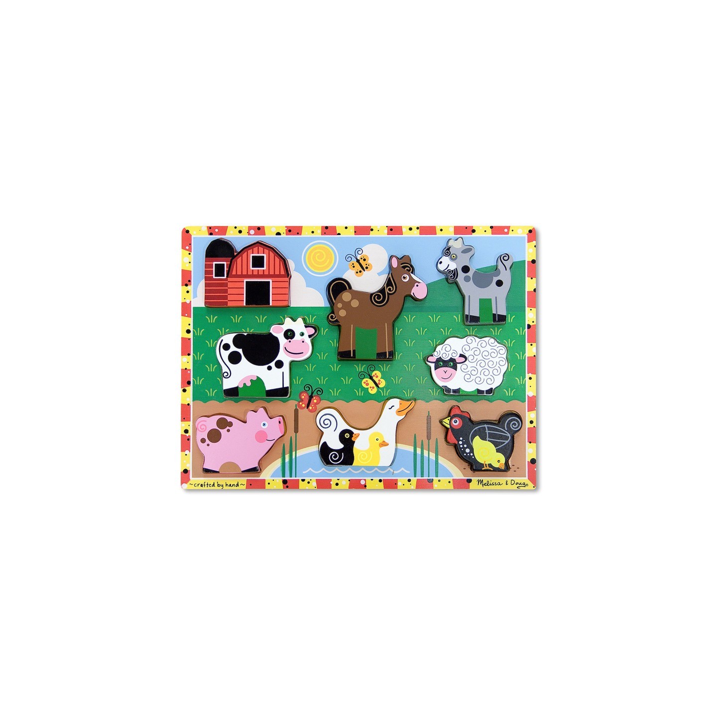 Melissa & Doug Farm Animals Chunky Puzzle, 9" x 12", 8 Pieces