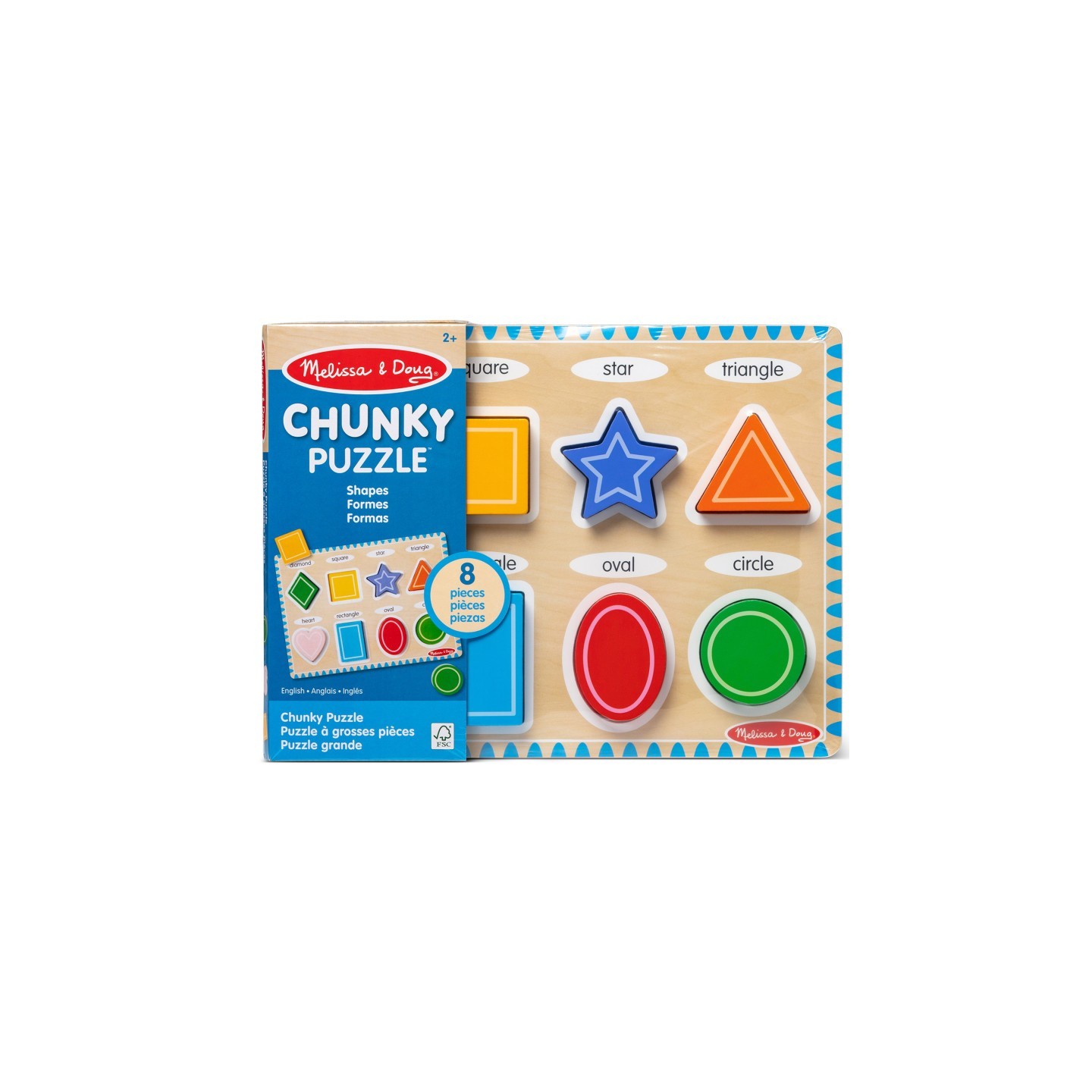 Melissa & Doug Shapes Chunky Puzzle - 8 Pieces