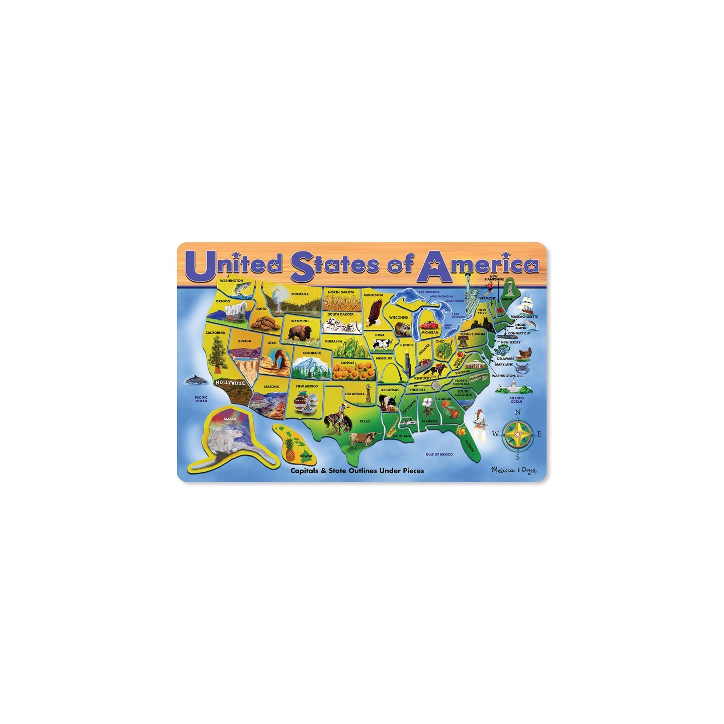 Melissa & Doug U.S.A. Map Wooden Puzzle, 45 Pieces