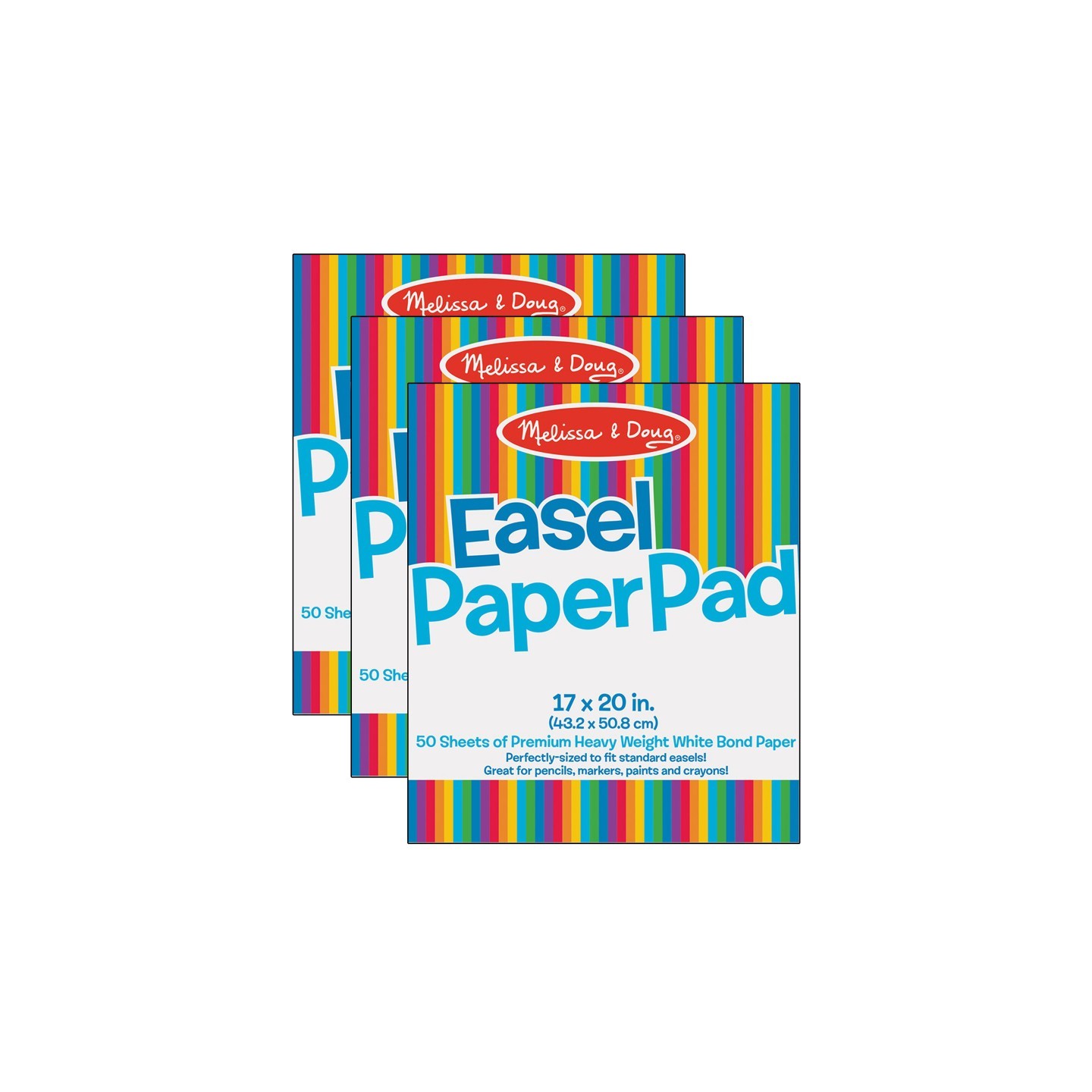 Melissa & Doug Easel Paper Pad, 17" x 20", 50 sheets Per Pad, 3 Pads