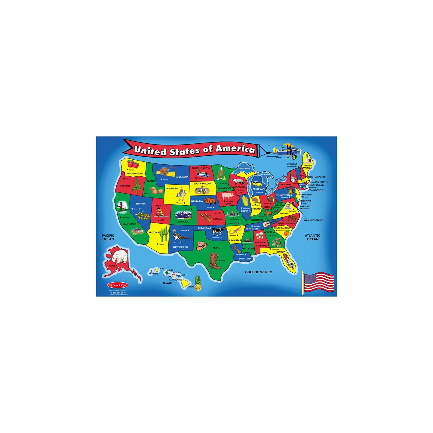 Melissa & Doug U.S.A. (United States) Map Floor Puzzle - 51 Pieces