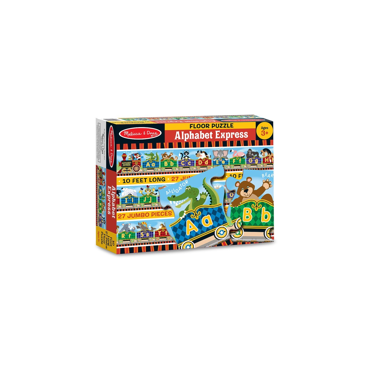Melissa & Doug Alphabet Express Floor Puzzle, 10' x 6-1/2", 27 Pieces