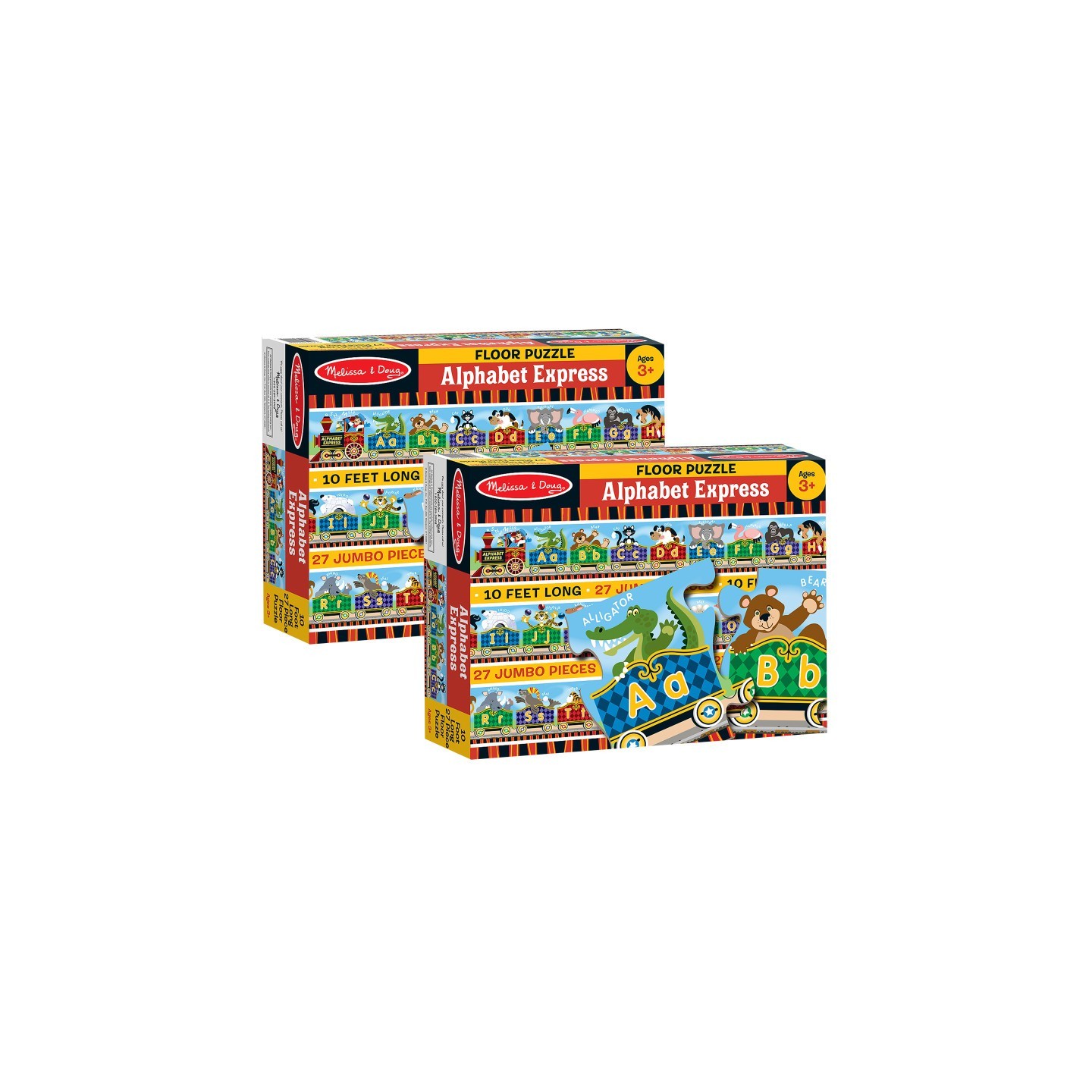Melissa & Doug Alphabet Express Floor Puzzle, 10' x 6-1/2", 27 Pieces, Pack of 2